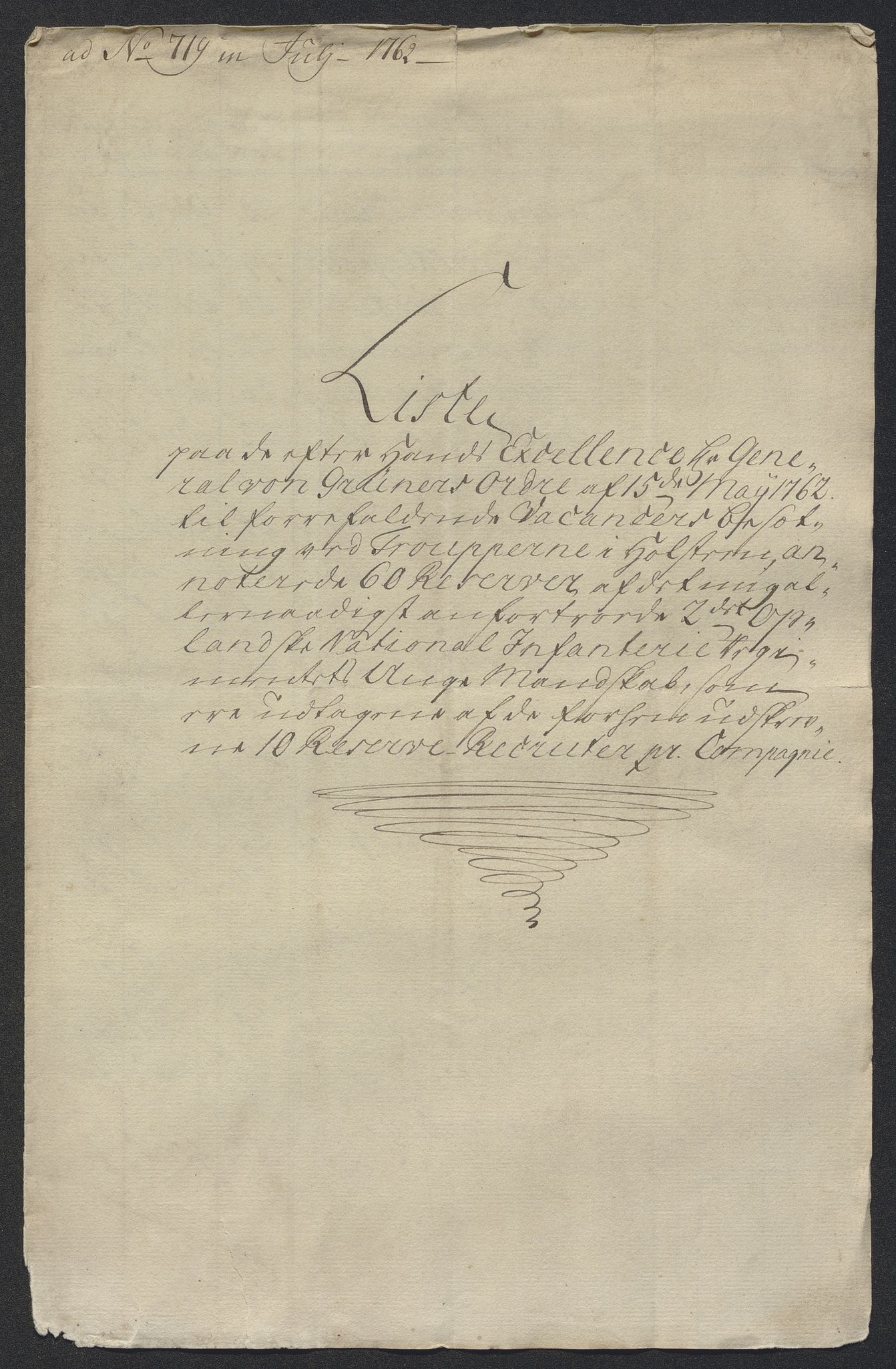 Kommanderende general (KG I) med Det norske krigsdirektorium, AV/RA-EA-5419/E/Ec/L0021: Ruller over nedkommanderte mannskap, 1758-1762, p. 631