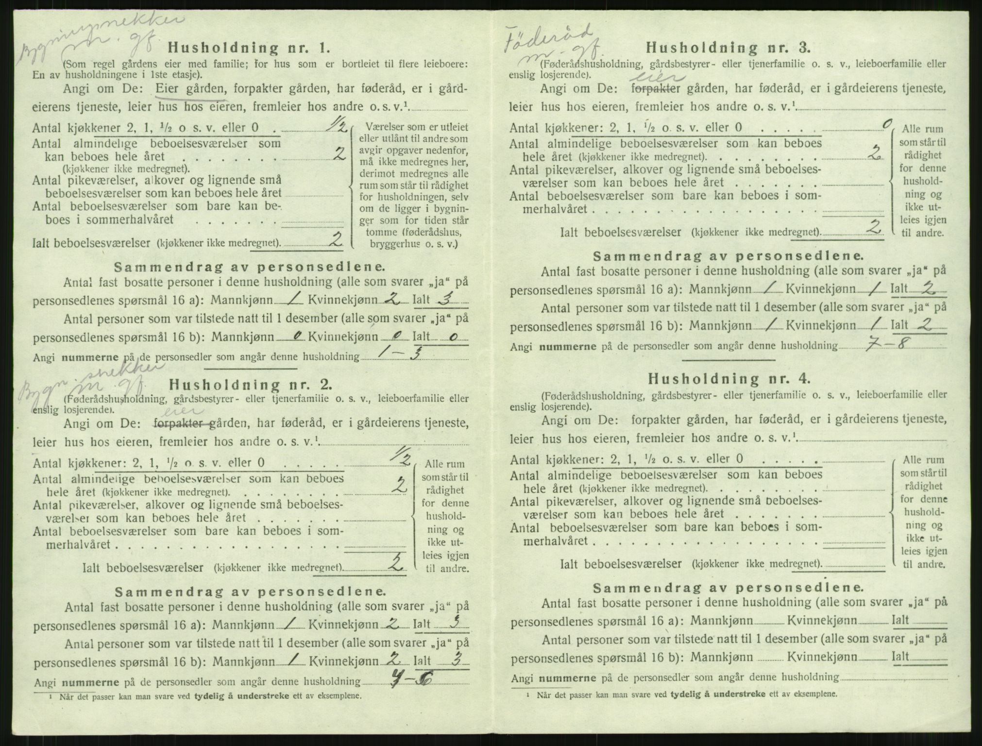 SAT, 1920 census for Aure, 1920, p. 439