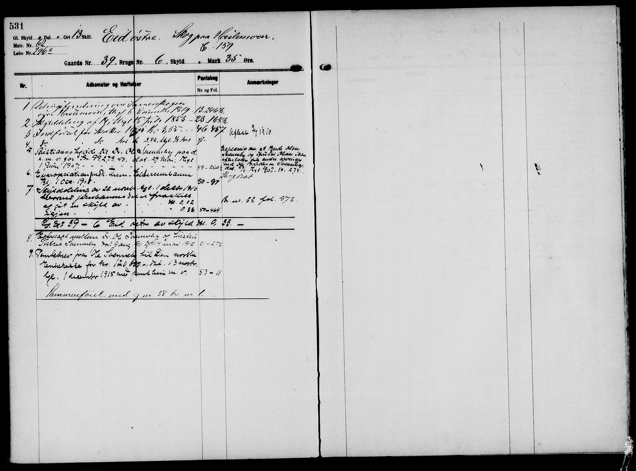 Solør tingrett, AV/SAH-TING-008/H/Ha/Hak/L0002: Mortgage register no. II, 1900-1935, p. 531