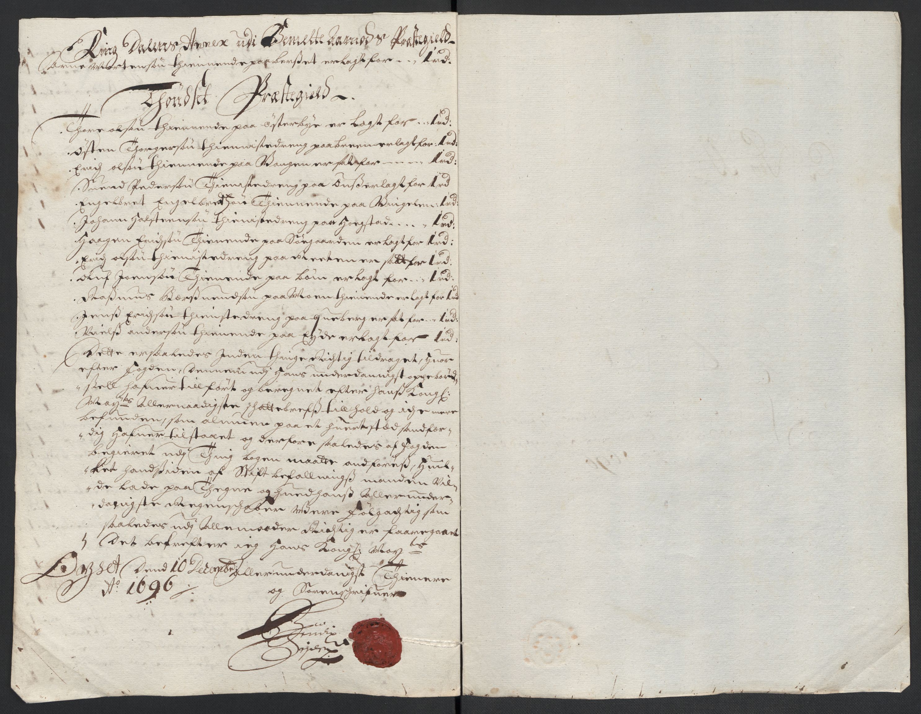 Rentekammeret inntil 1814, Reviderte regnskaper, Fogderegnskap, AV/RA-EA-4092/R13/L0834: Fogderegnskap Solør, Odal og Østerdal, 1696, p. 295