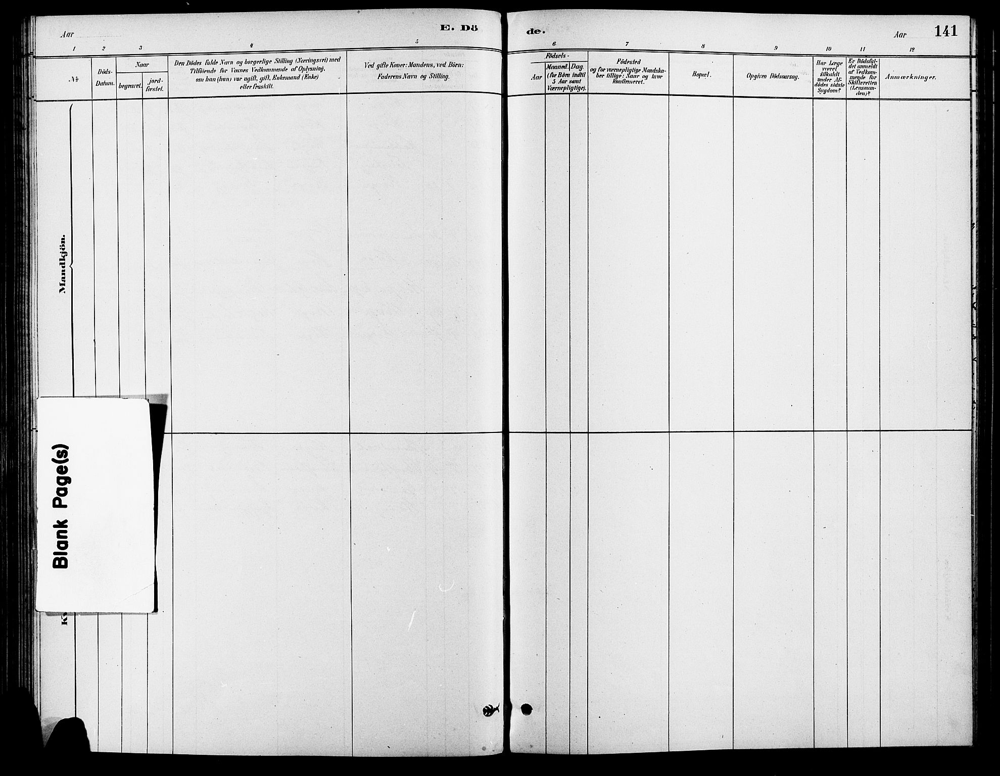 Vinger prestekontor, AV/SAH-PREST-024/H/Ha/Haa/L0013: Parish register (official) no. 13, 1881-1897, p. 141