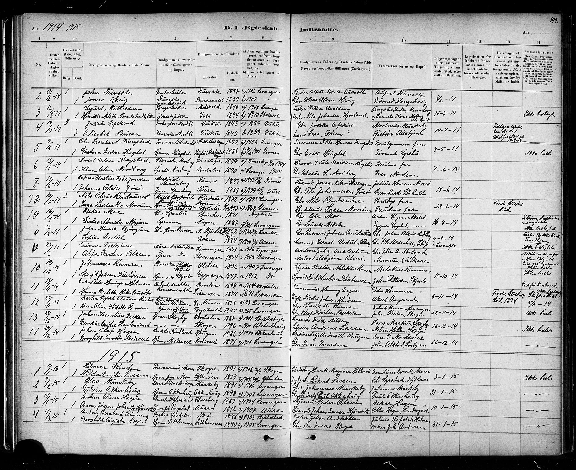 Ministerialprotokoller, klokkerbøker og fødselsregistre - Nord-Trøndelag, SAT/A-1458/721/L0208: Parish register (copy) no. 721C01, 1880-1917, p. 199