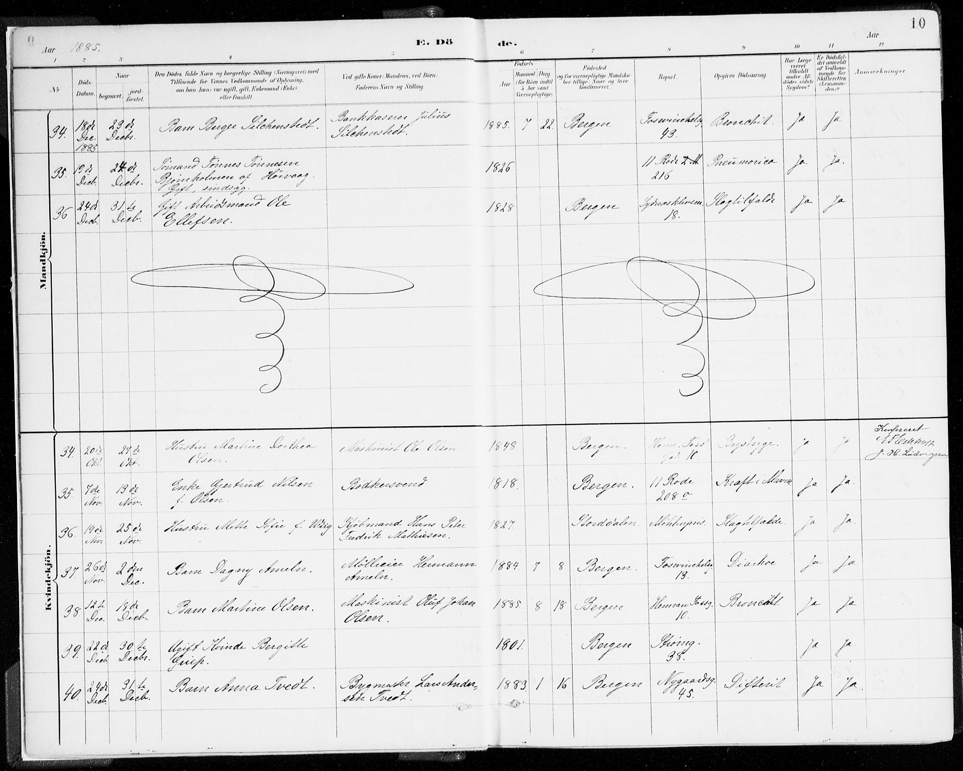 Johanneskirken sokneprestembete, SAB/A-76001/H/Haa/L0019: Parish register (official) no. E 1, 1885-1915, p. 10