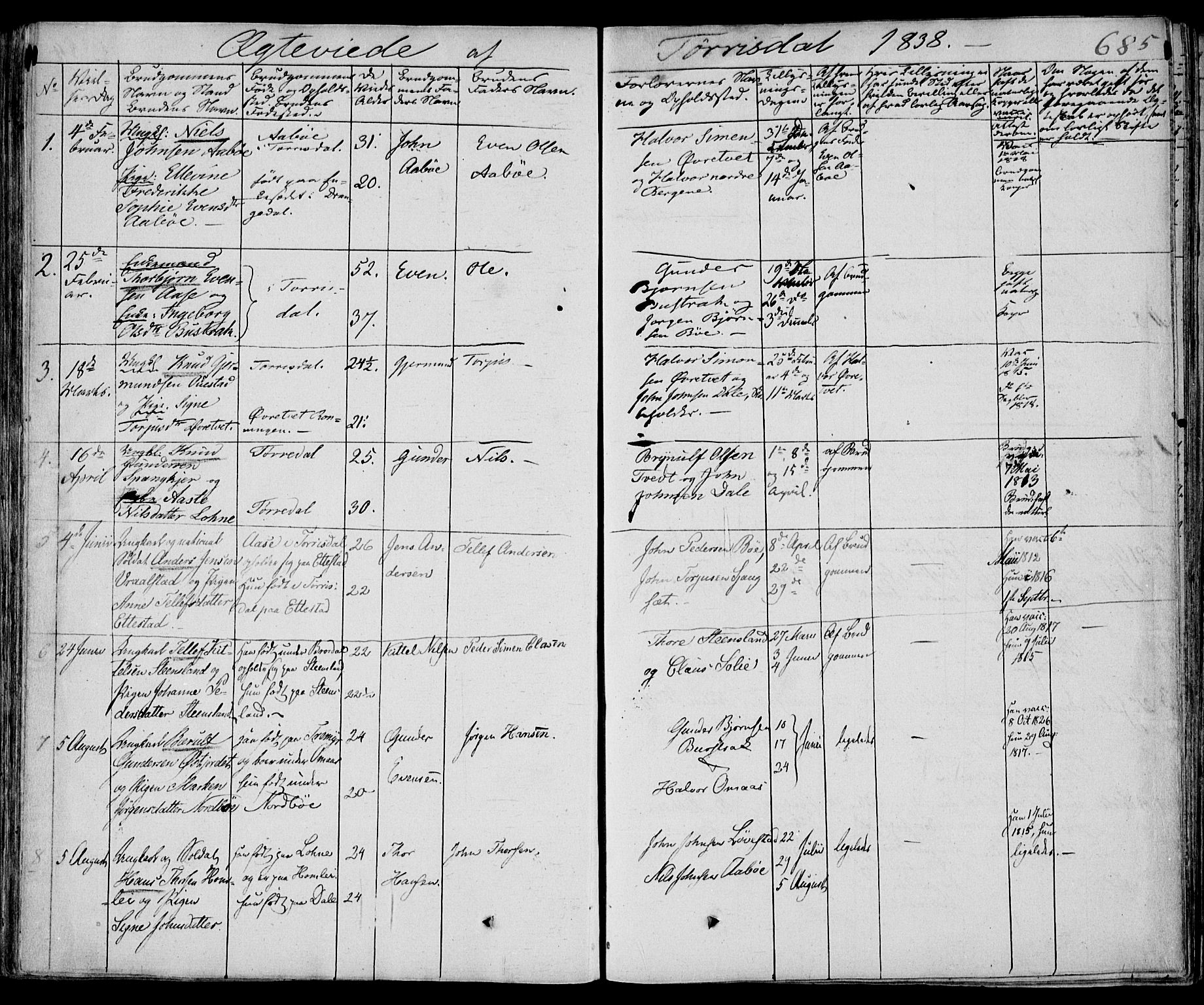 Drangedal kirkebøker, SAKO/A-258/F/Fa/L0007b: Parish register (official) no. 7b, 1837-1856, p. 685