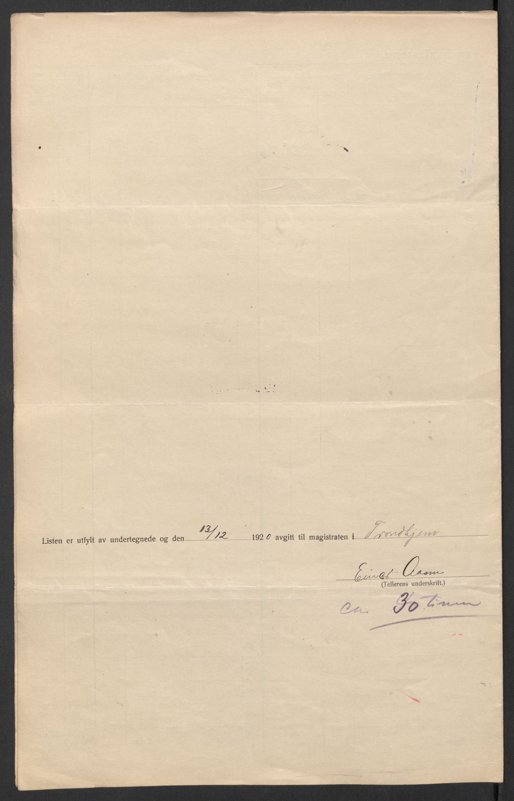 SAT, 1920 census for Trondheim, 1920, p. 109