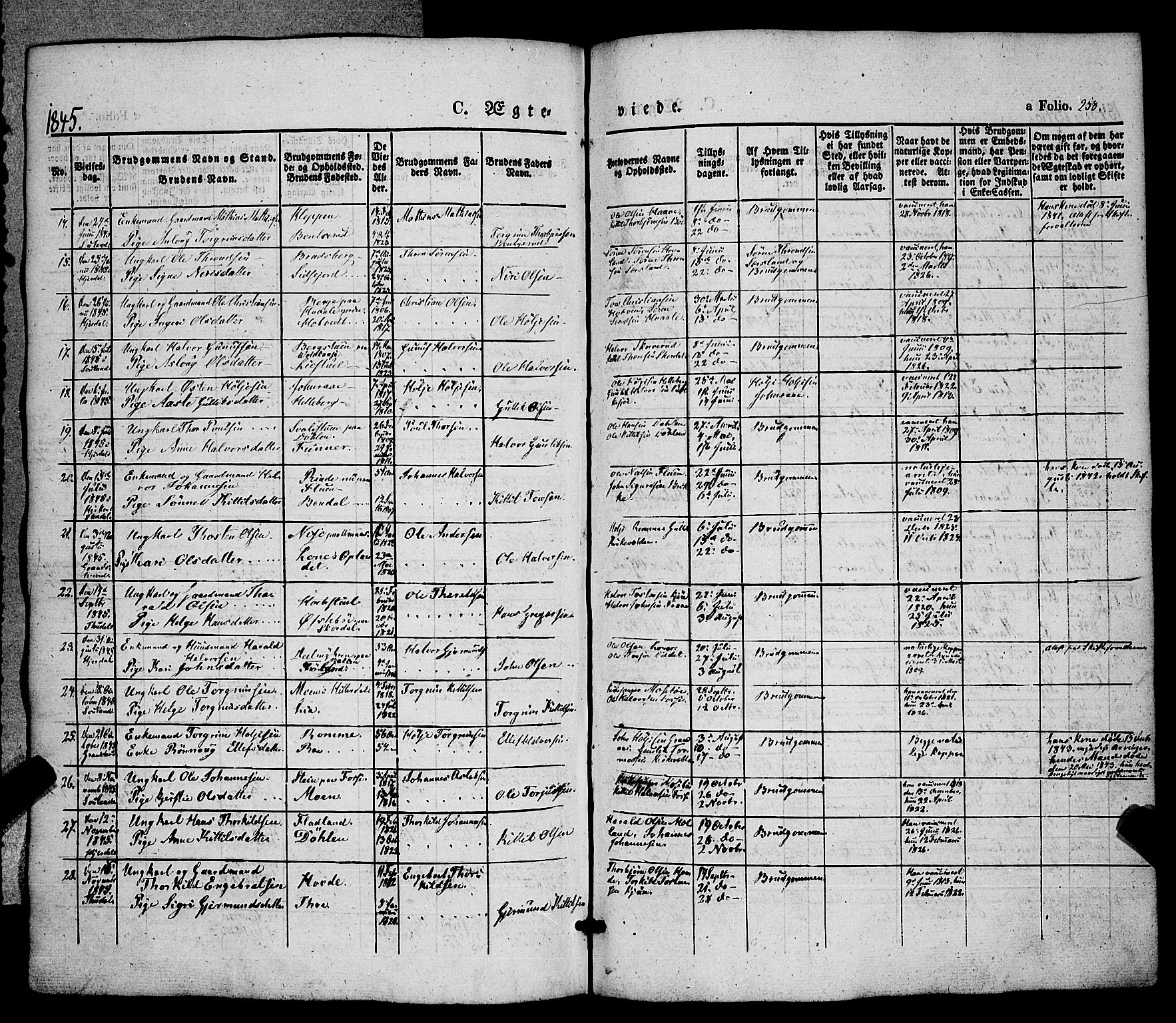 Hjartdal kirkebøker, AV/SAKO-A-270/F/Fa/L0008: Parish register (official) no. I 8, 1844-1859, p. 258