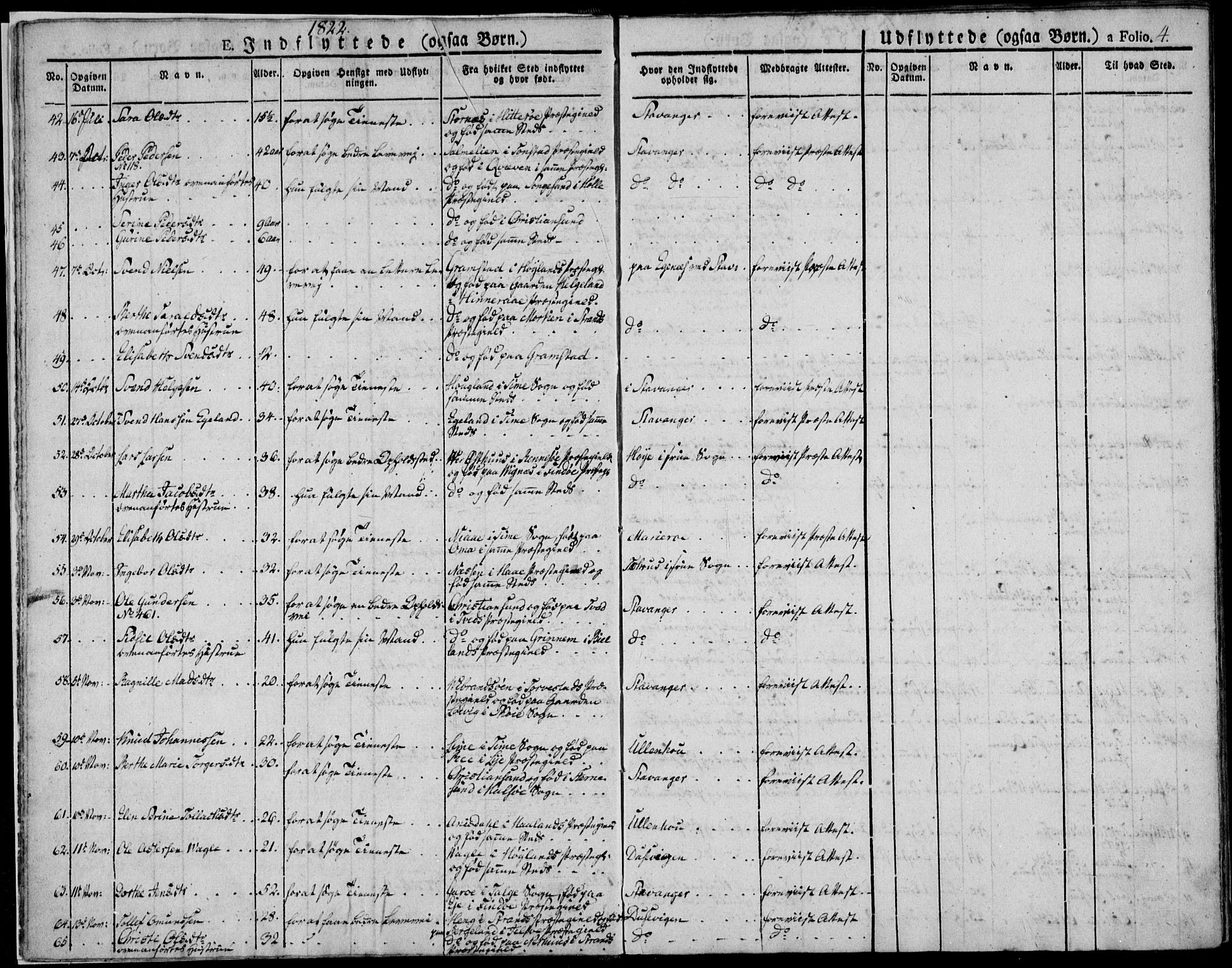 Domkirken sokneprestkontor, AV/SAST-A-101812/001/30/30BA/L0010: Parish register (official) no. A 10, 1821-1859, p. 4