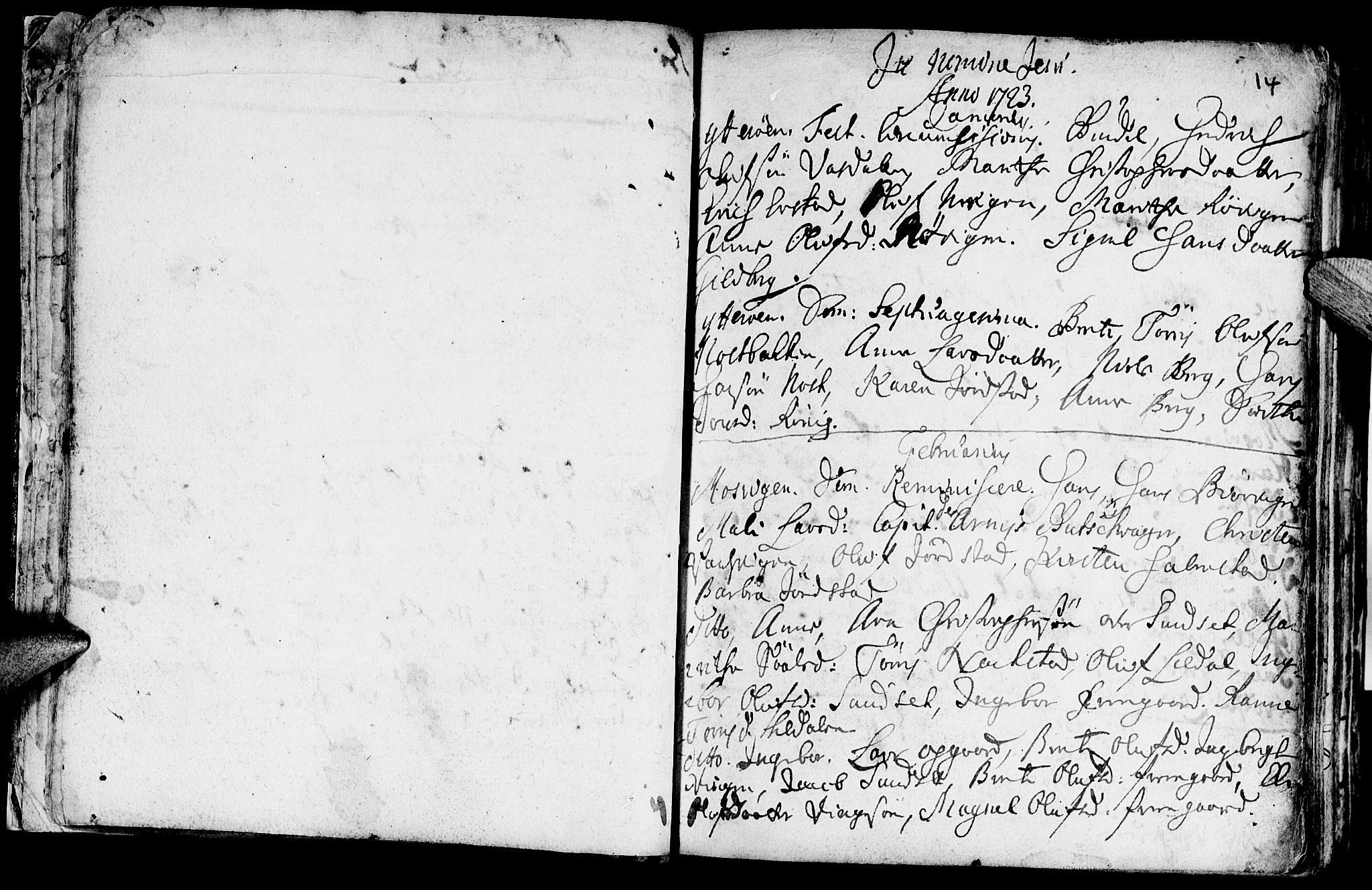 Ministerialprotokoller, klokkerbøker og fødselsregistre - Nord-Trøndelag, SAT/A-1458/722/L0215: Parish register (official) no. 722A02, 1718-1755, p. 14