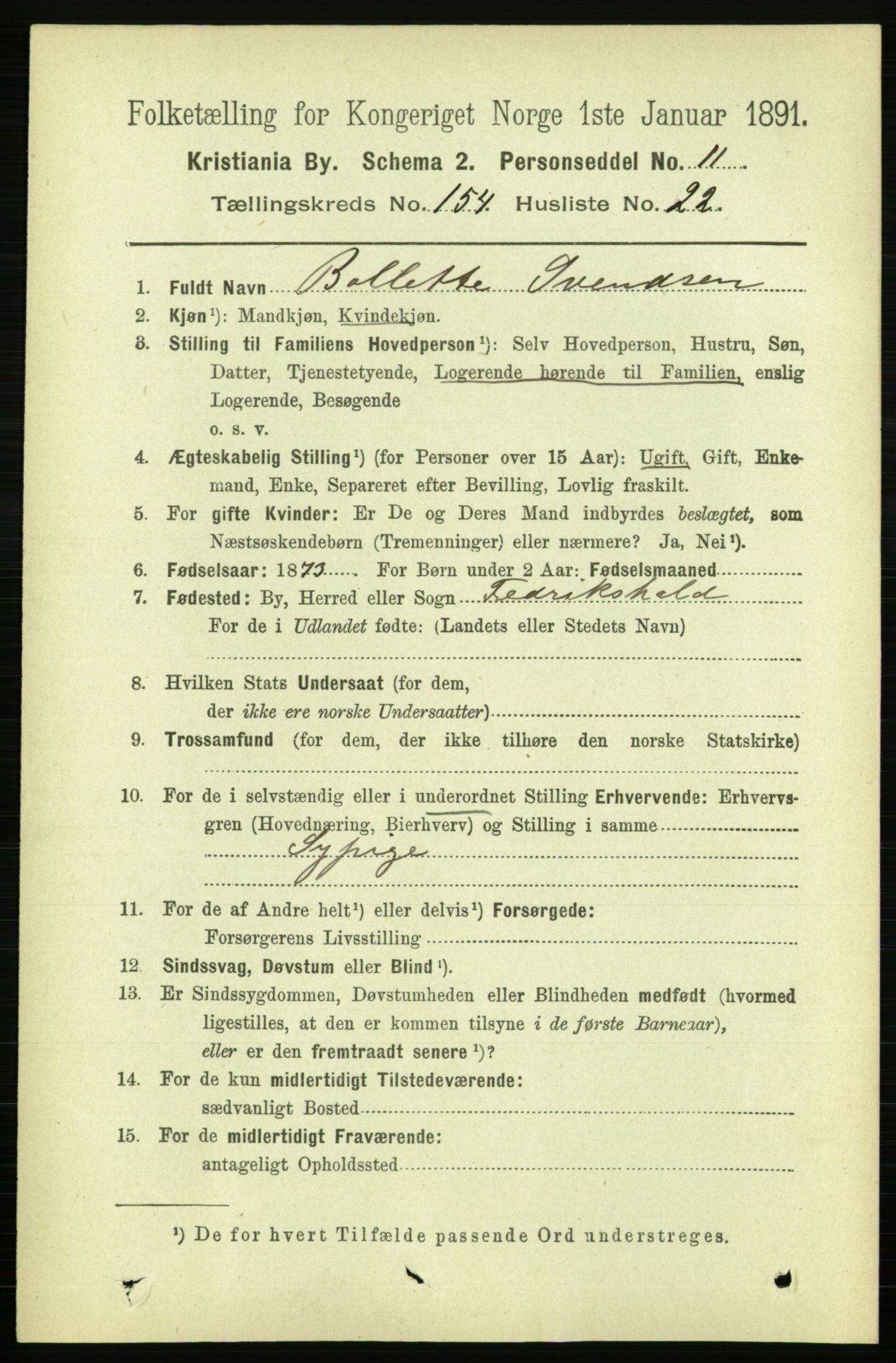 RA, 1891 census for 0301 Kristiania, 1891, p. 87952