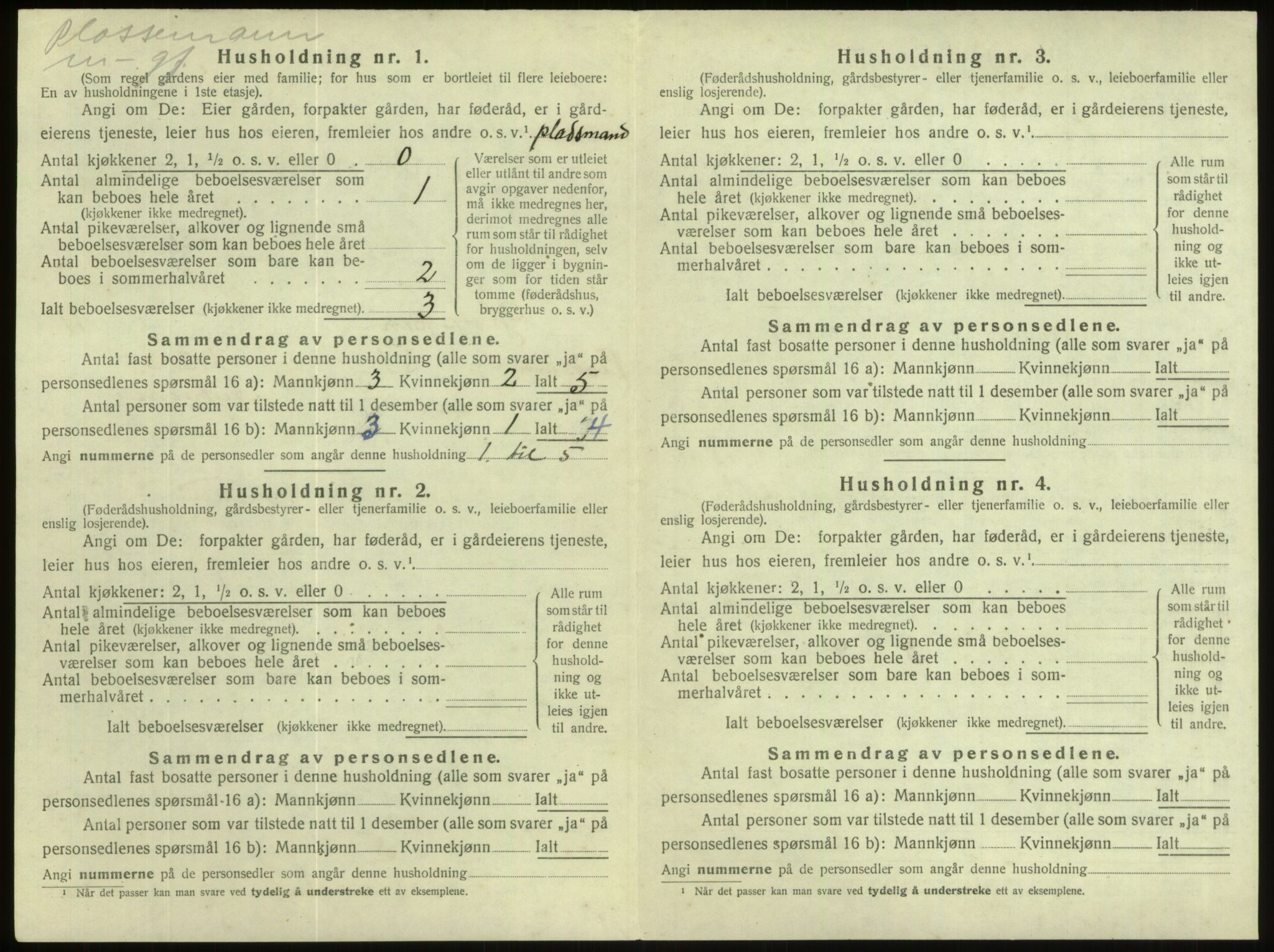 SAB, 1920 census for Gloppen, 1920, p. 702