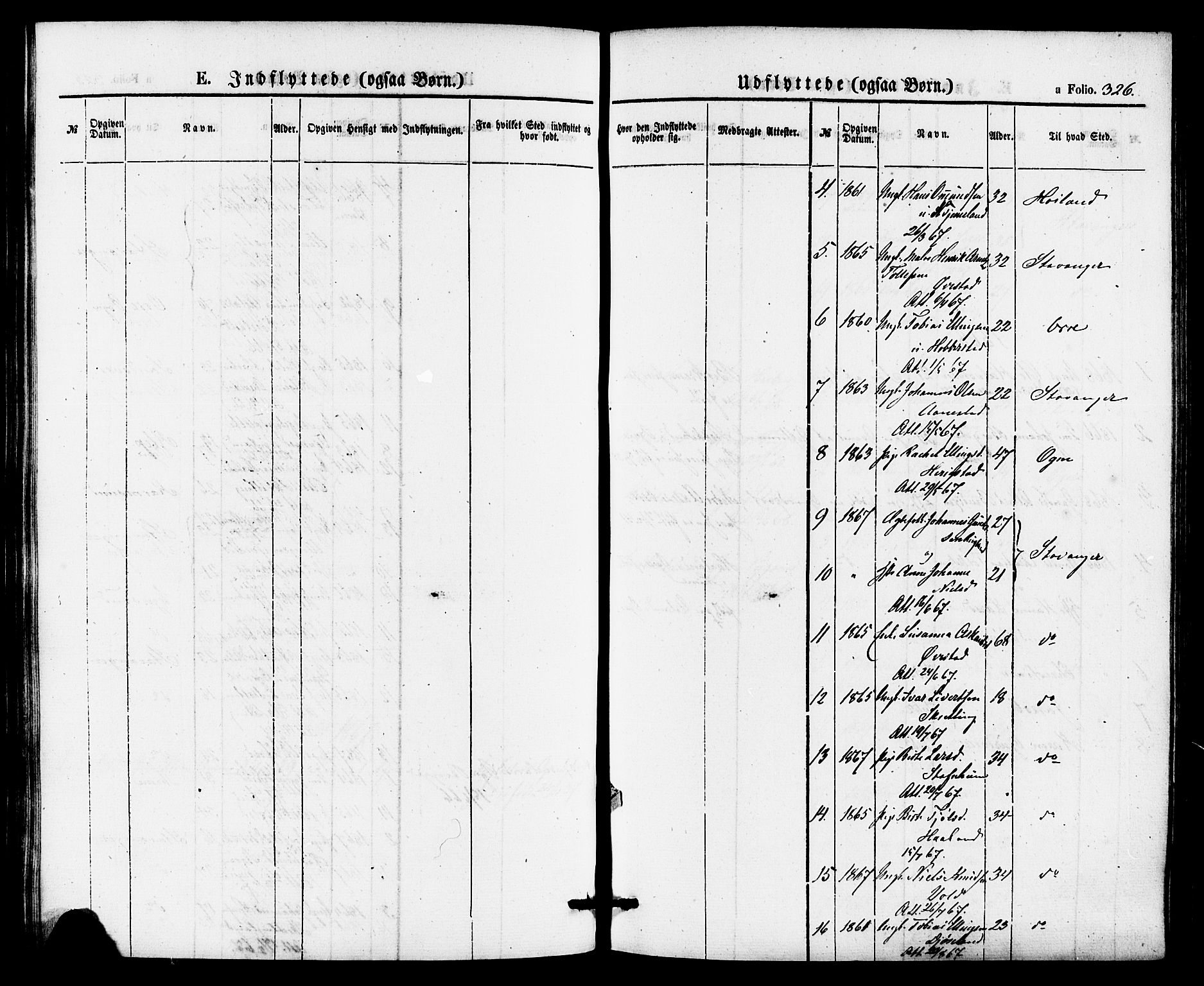 Hå sokneprestkontor, AV/SAST-A-101801/001/30BA/L0009: Parish register (official) no. A 8, 1855-1878, p. 326