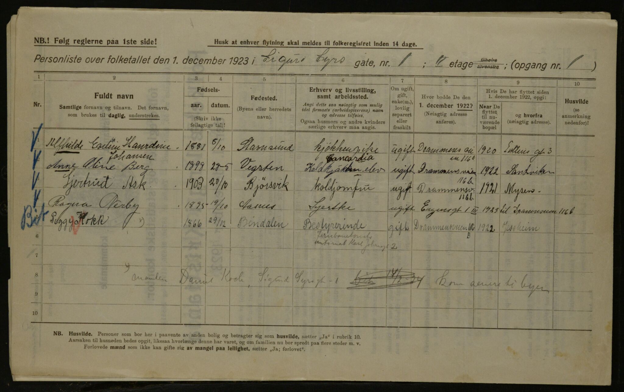 OBA, Municipal Census 1923 for Kristiania, 1923, p. 105350