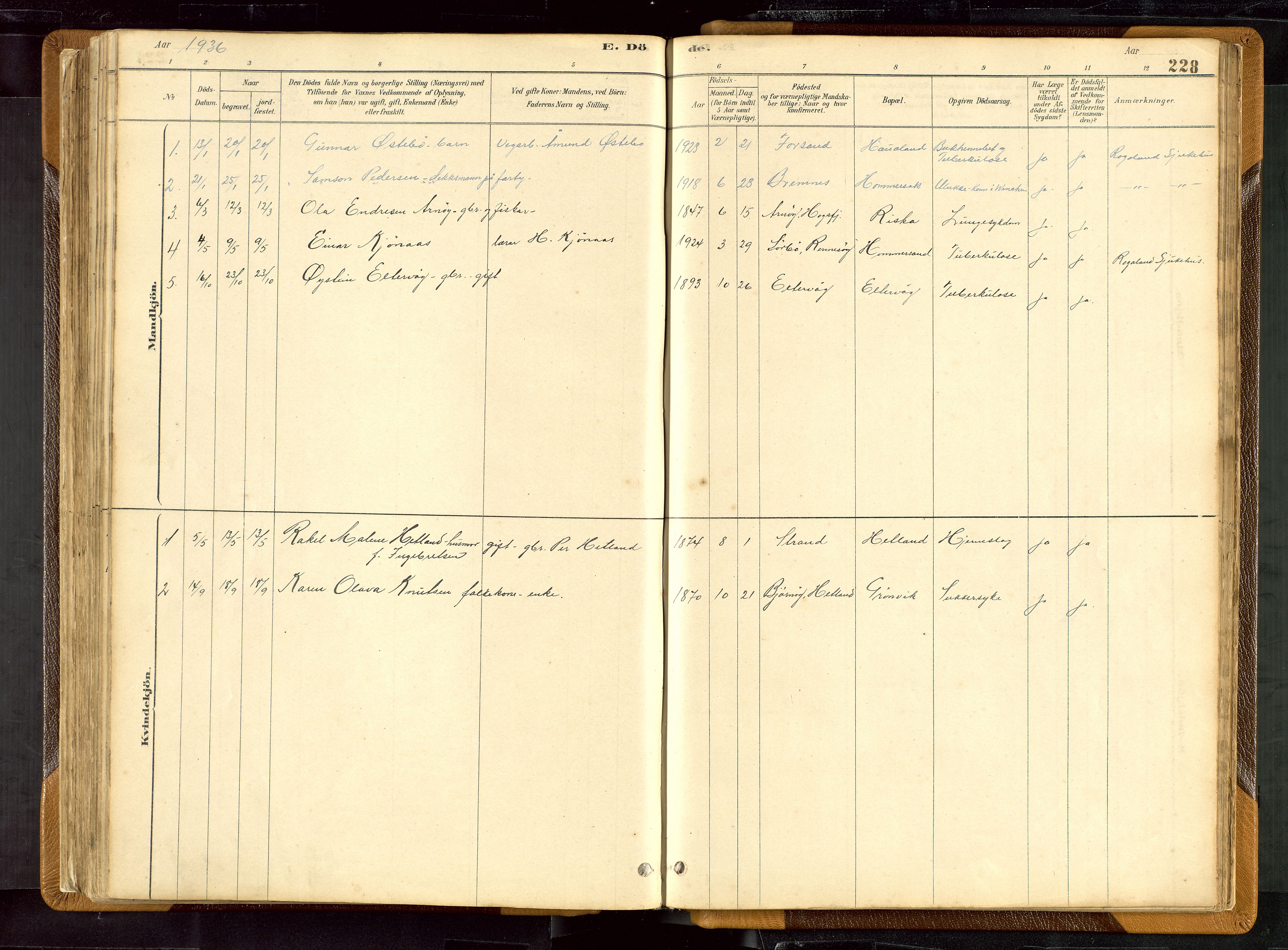 Hetland sokneprestkontor, AV/SAST-A-101826/30/30BB/L0007: Parish register (copy) no. B 7, 1878-1910, p. 228