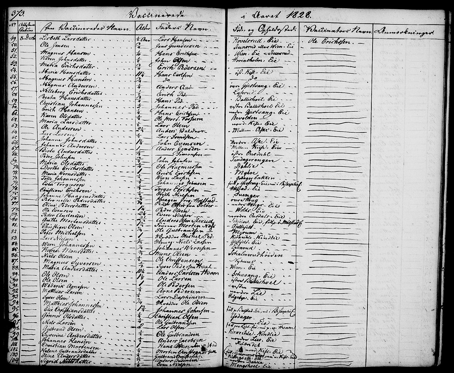 Nes prestekontor, Hedmark, SAH/PREST-020/K/Ka/L0003: Parish register (official) no. 3, 1827-1851, p. 373