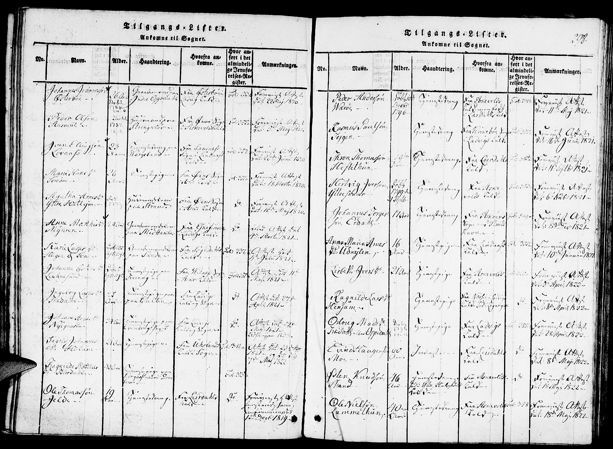 Gulen sokneprestembete, SAB/A-80201/H/Haa/Haaa/L0018: Parish register (official) no. A 18, 1816-1825, p. 298