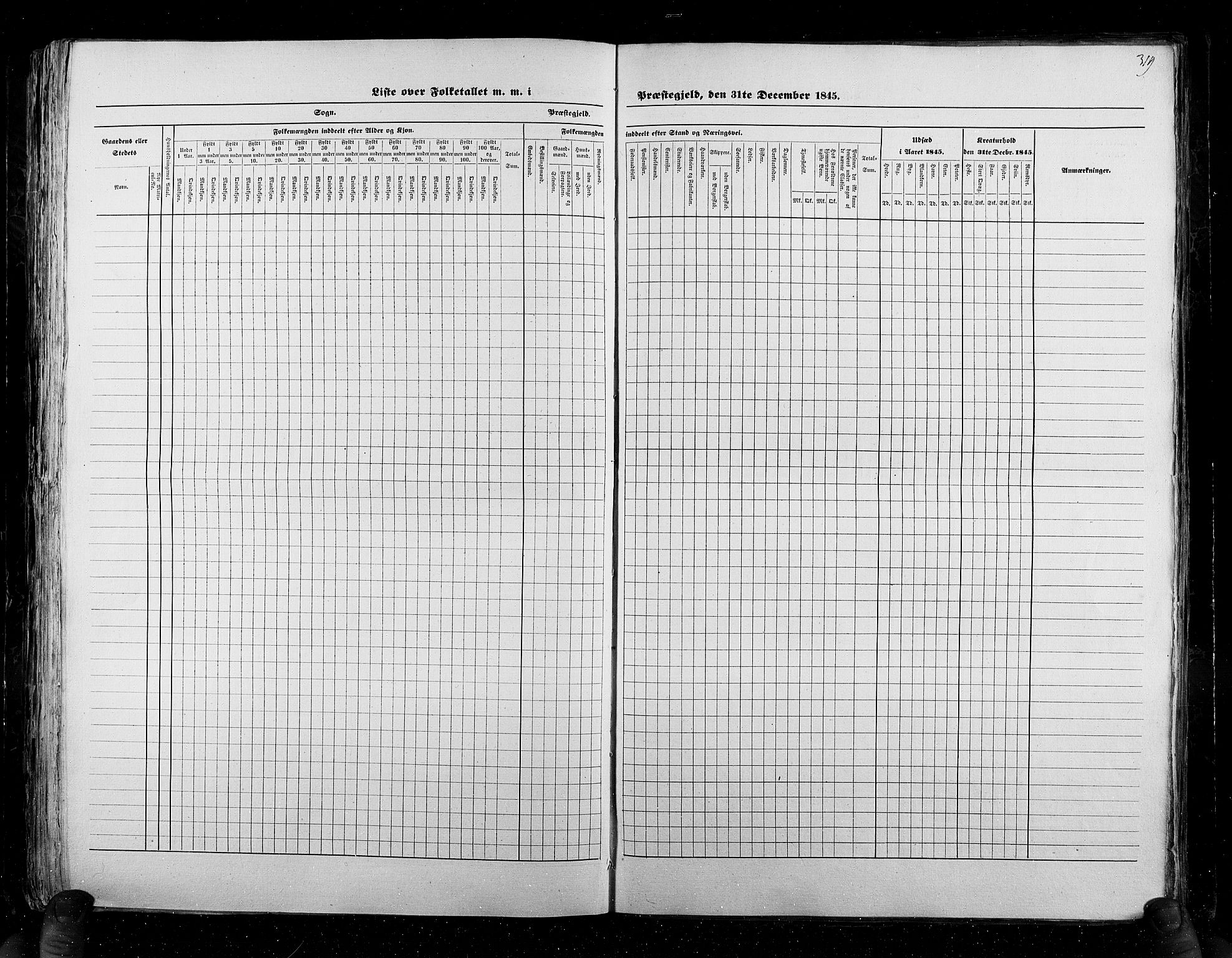 RA, Census 1845, vol. 6: Lister og Mandal amt og Stavanger amt, 1845, p. 319