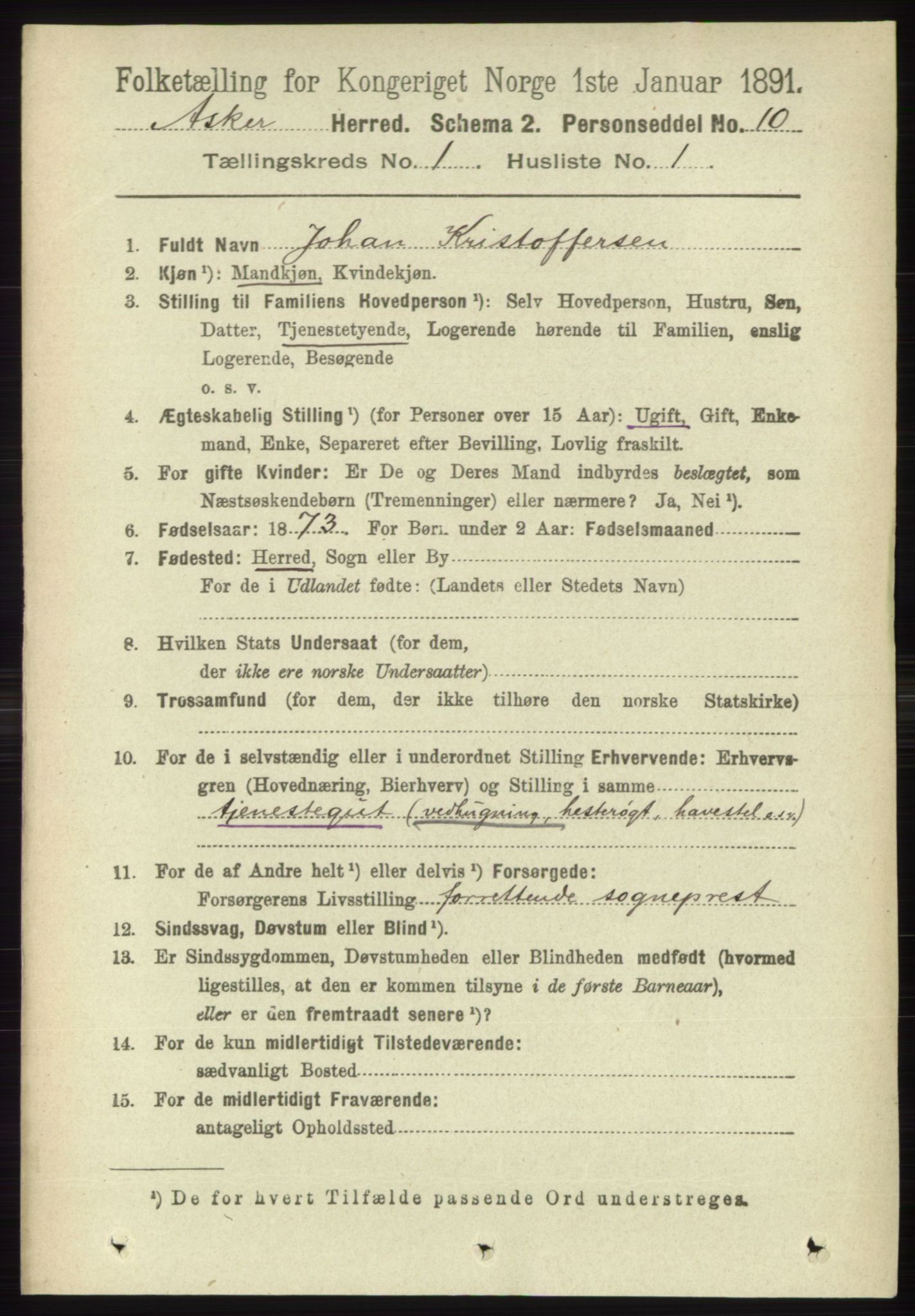 RA, 1891 census for 0220 Asker, 1891, p. 127