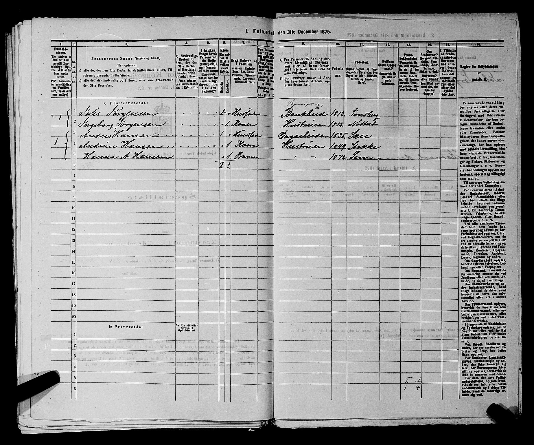 SAKO, 1875 census for 0705P Tønsberg, 1875, p. 714