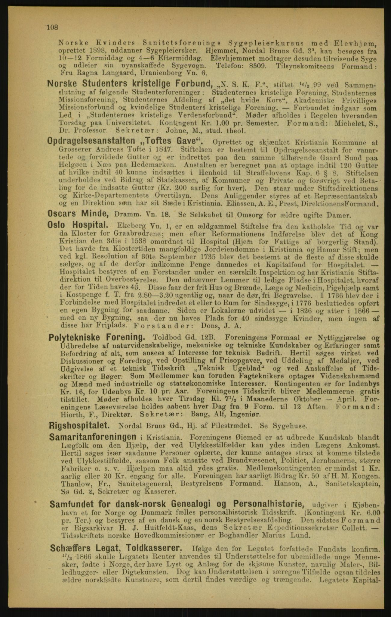 Kristiania/Oslo adressebok, PUBL/-, 1900, p. 108