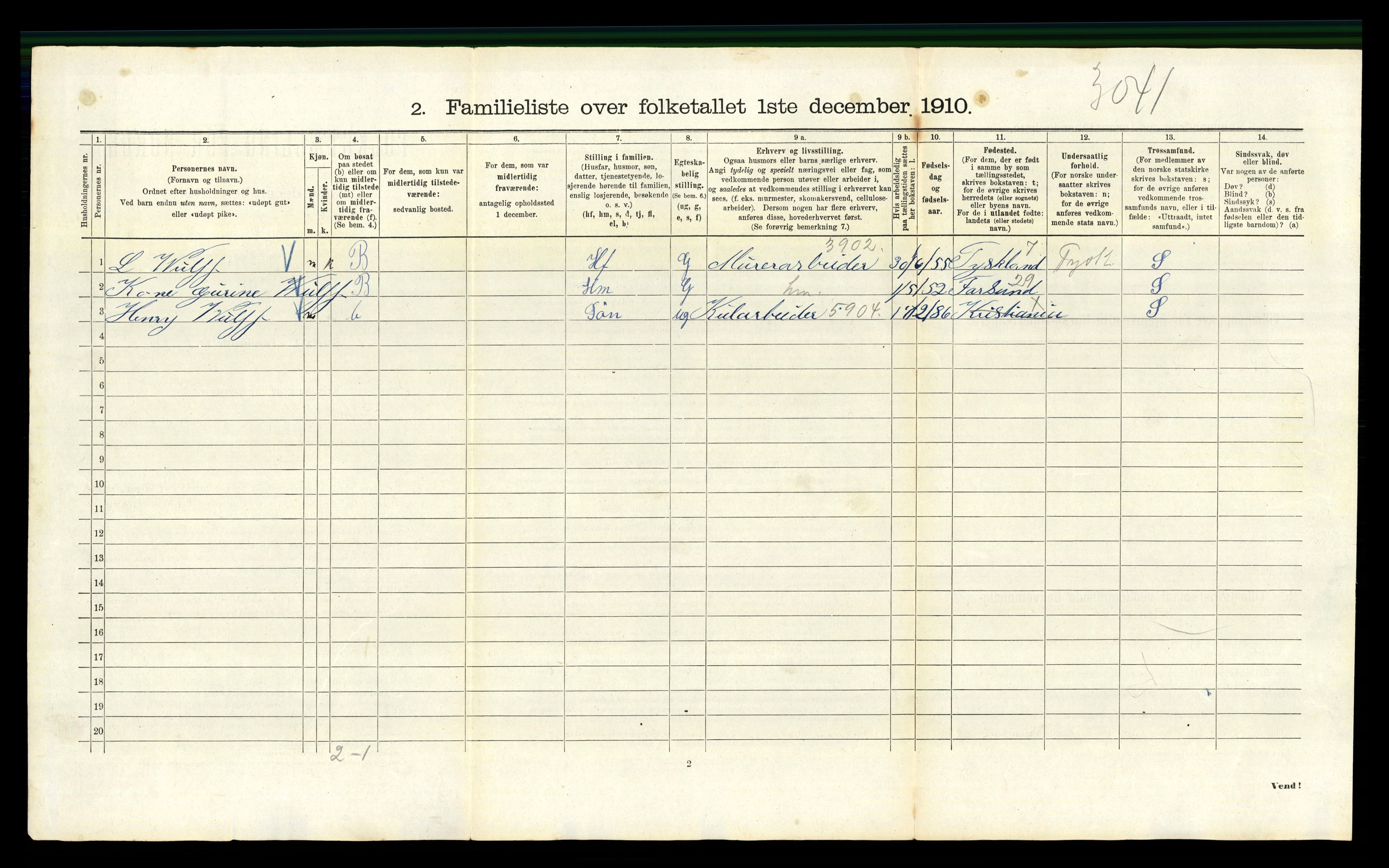 RA, 1910 census for Kristiania, 1910, p. 1782