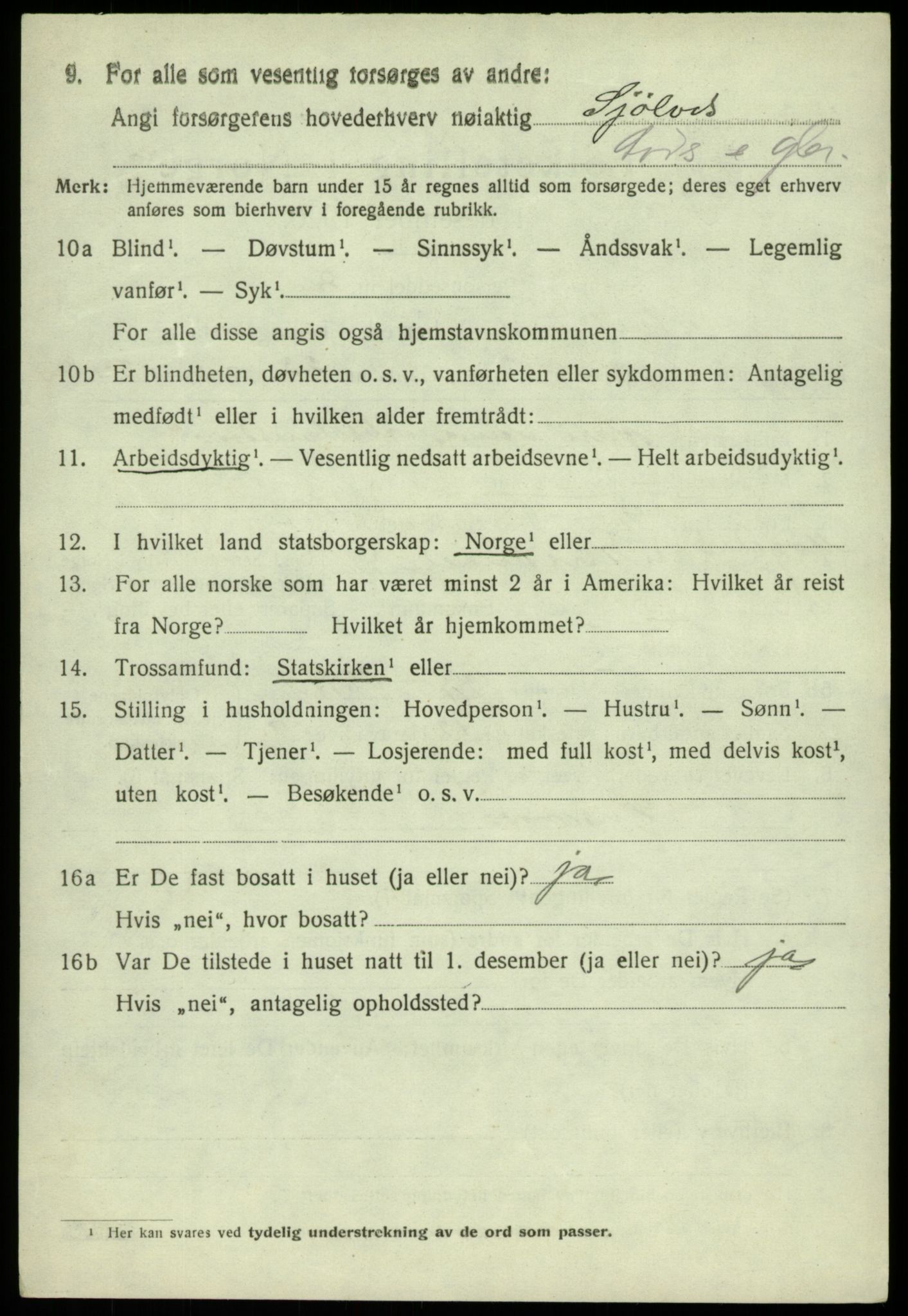 SAB, 1920 census for Austevoll, 1920, p. 2969