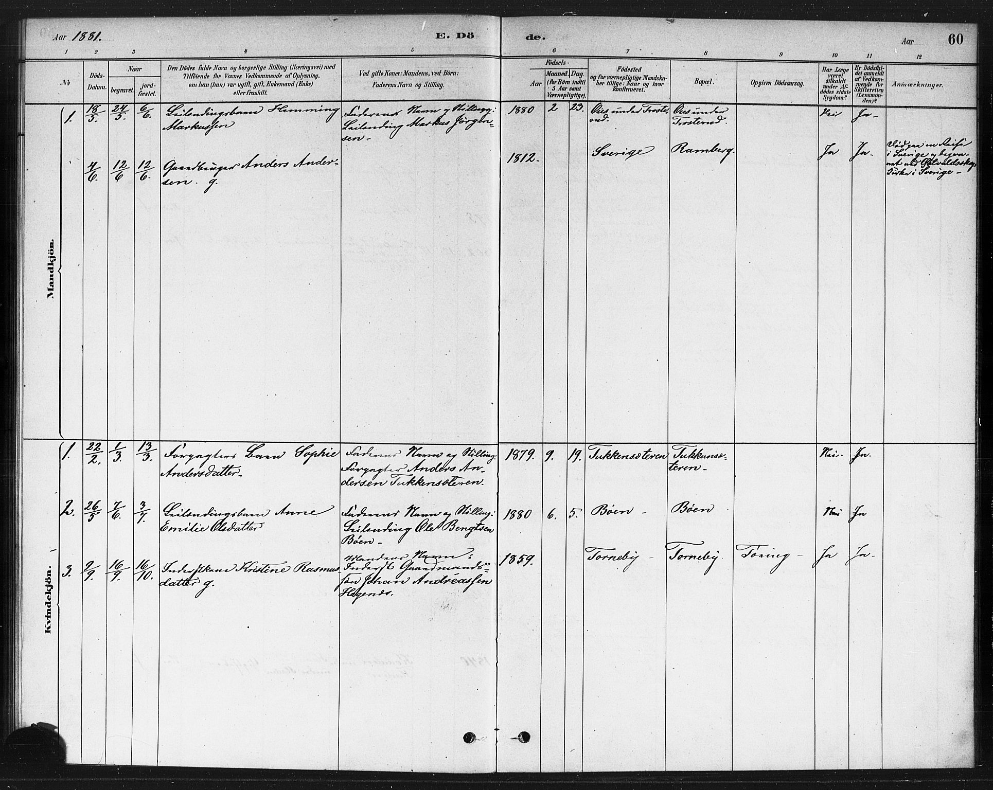 Rødenes prestekontor Kirkebøker, AV/SAO-A-2005/F/Fb/L0001: Parish register (official) no. II 1, 1880-1889, p. 60