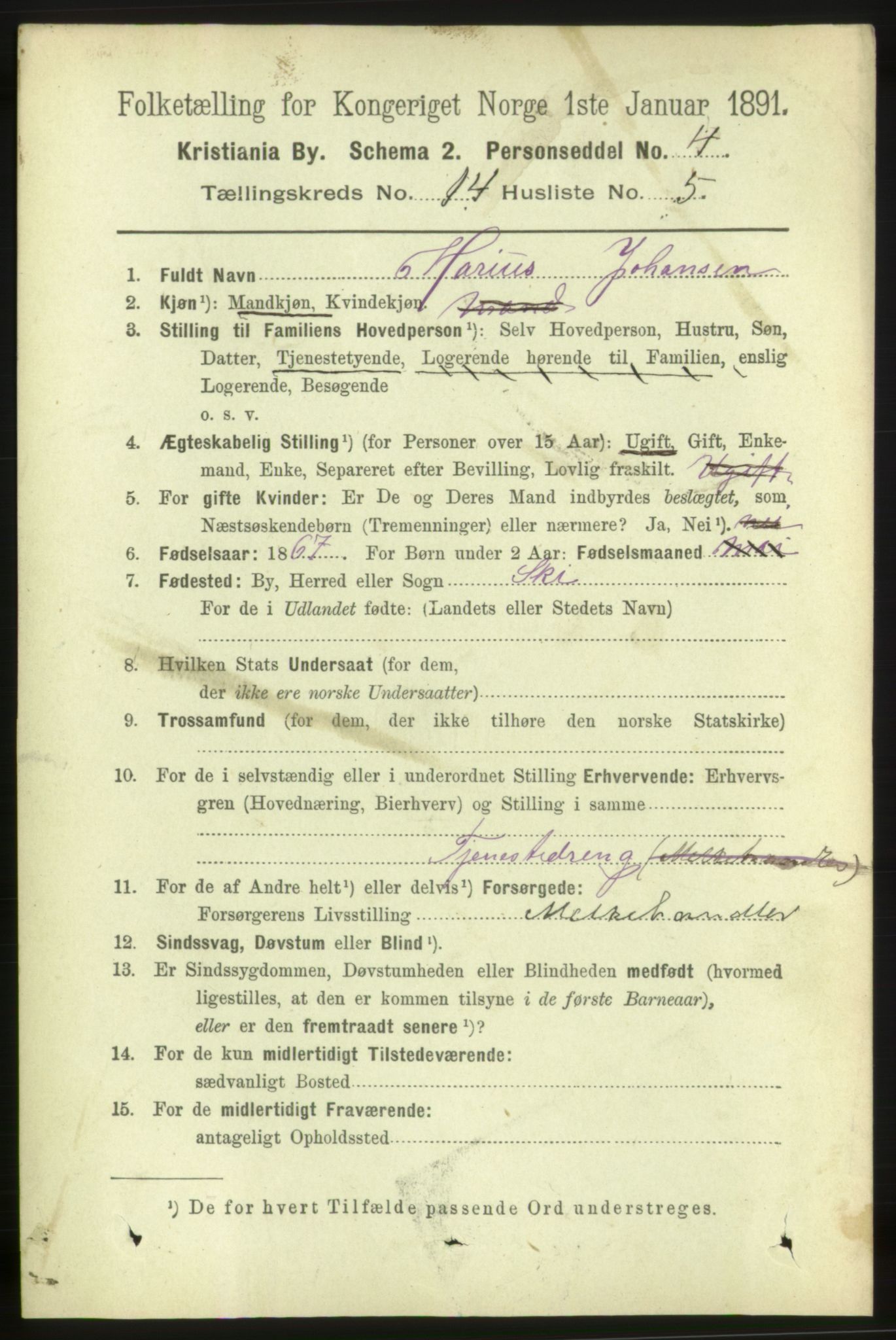 RA, 1891 census for 0301 Kristiania, 1891, p. 6806