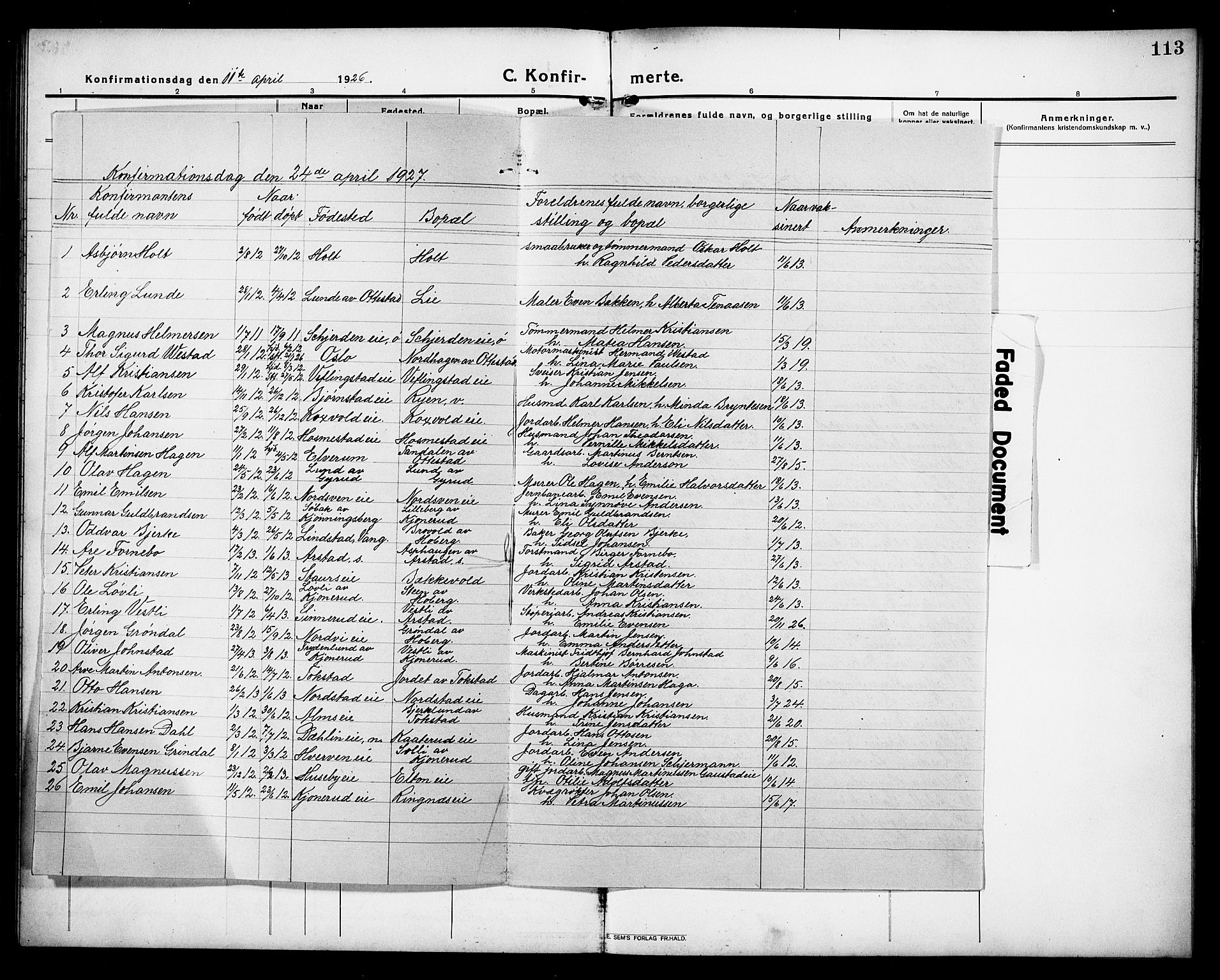 Stange prestekontor, SAH/PREST-002/L/L0015: Parish register (copy) no. 15, 1916-1928