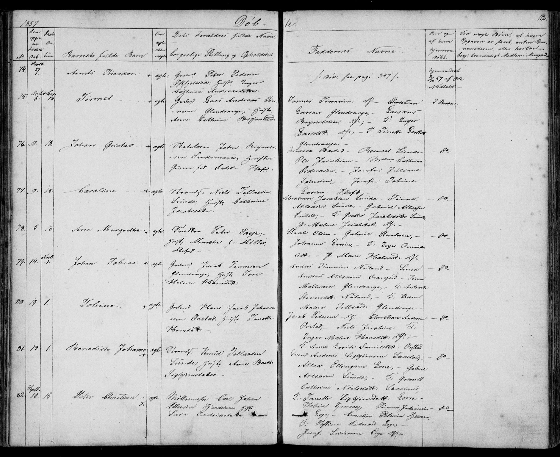 Flekkefjord sokneprestkontor, AV/SAK-1111-0012/F/Fb/Fbc/L0005: Parish register (copy) no. B 5, 1846-1866, p. 112