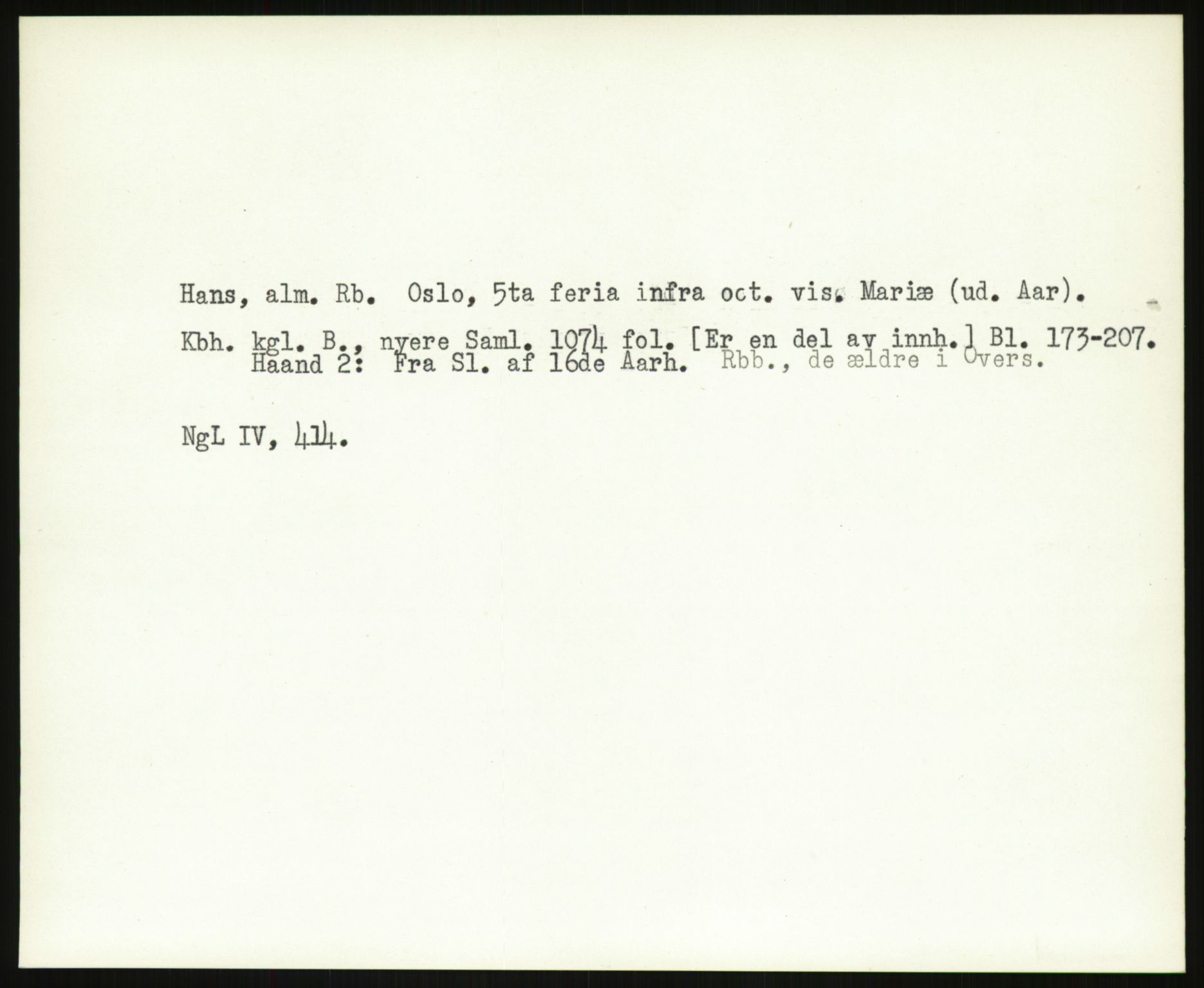 Norsk Historisk Kjeldeskrift-Institutt (NHKI), RA/S-6117/G/Gc/L0031: Tematisk register til Gustav Storms håndskriftbeskrivelser i NgL bd. IV, 1483-1558, p. 24