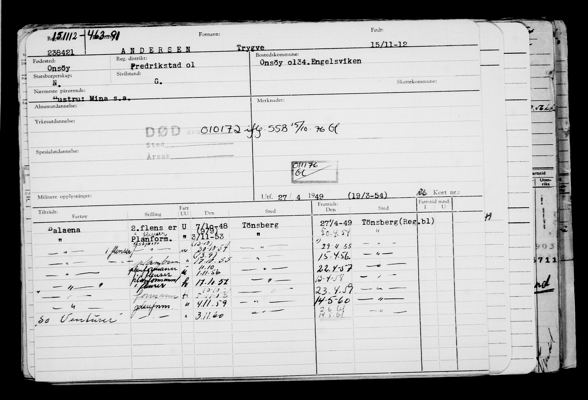 Direktoratet for sjømenn, RA/S-3545/G/Gb/L0108: Hovedkort, 1912, p. 543