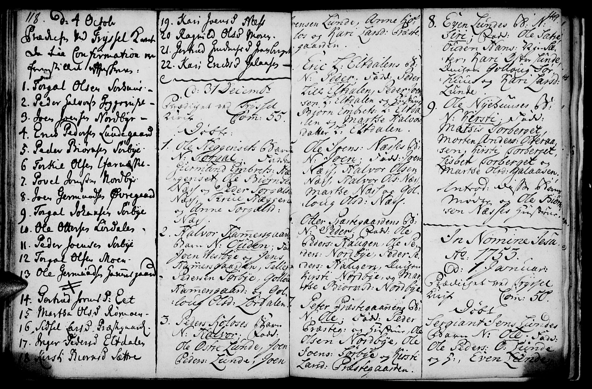 Elverum prestekontor, SAH/PREST-044/H/Ha/Haa/L0001: Parish register (official) no. 1, 1730-1760, p. 118-119