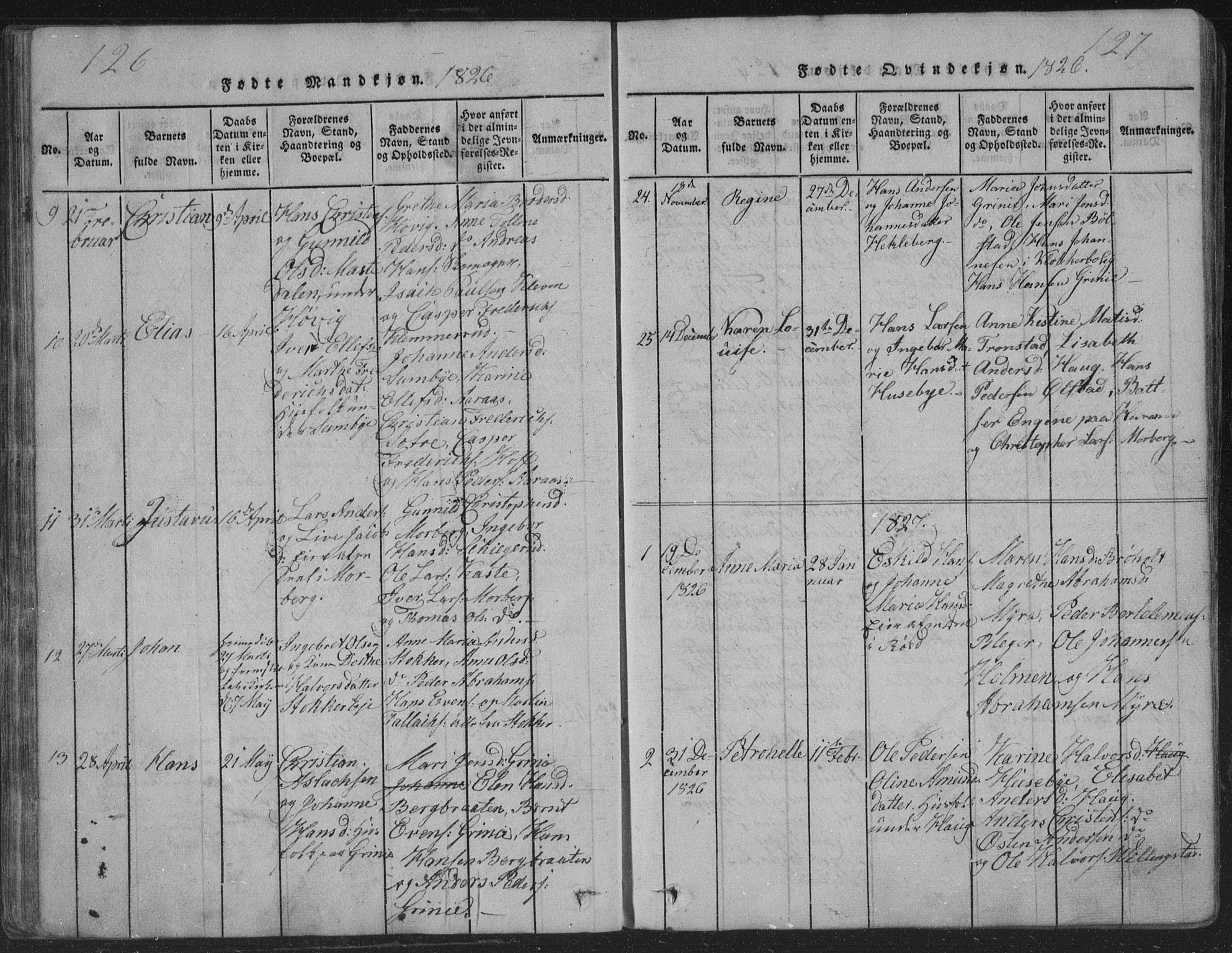 Røyken kirkebøker, AV/SAKO-A-241/G/Ga/L0003: Parish register (copy) no. 3, 1814-1856, p. 126-127