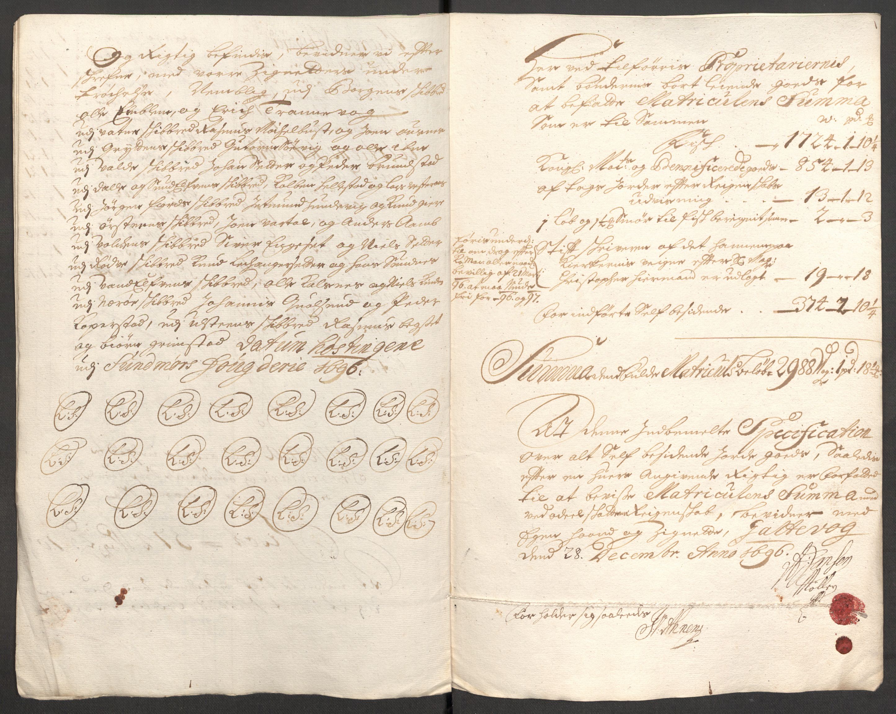 Rentekammeret inntil 1814, Reviderte regnskaper, Fogderegnskap, RA/EA-4092/R54/L3556: Fogderegnskap Sunnmøre, 1696-1698, p. 128