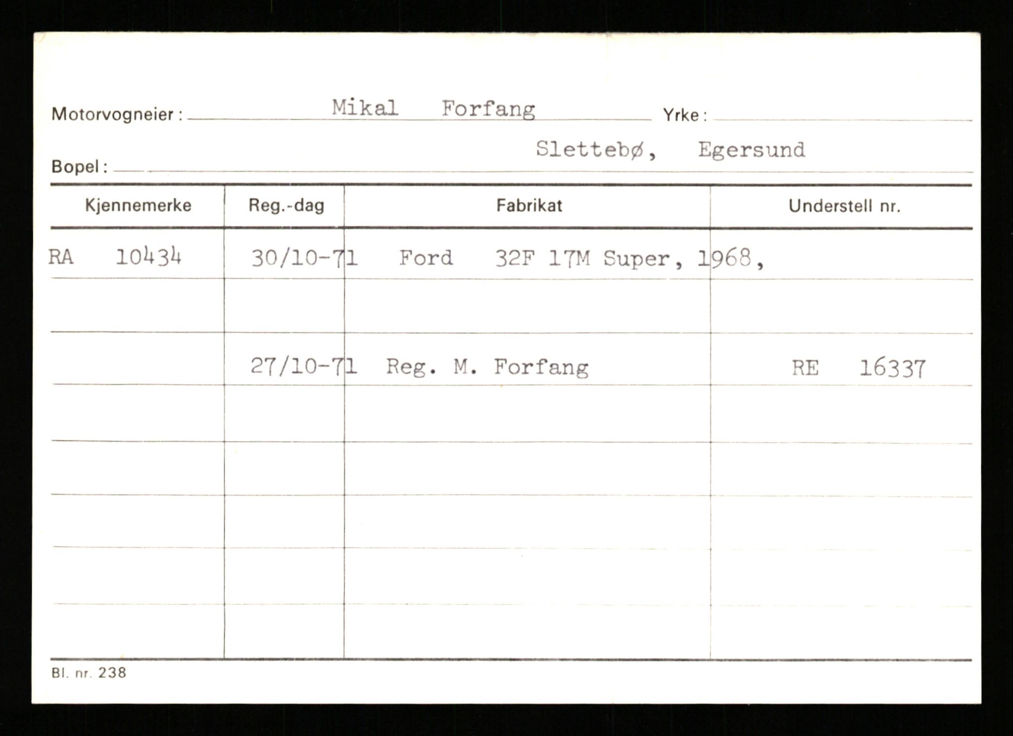 Stavanger trafikkstasjon, AV/SAST-A-101942/0/G/L0002: Registreringsnummer: 5791 - 10405, 1930-1971, p. 3300