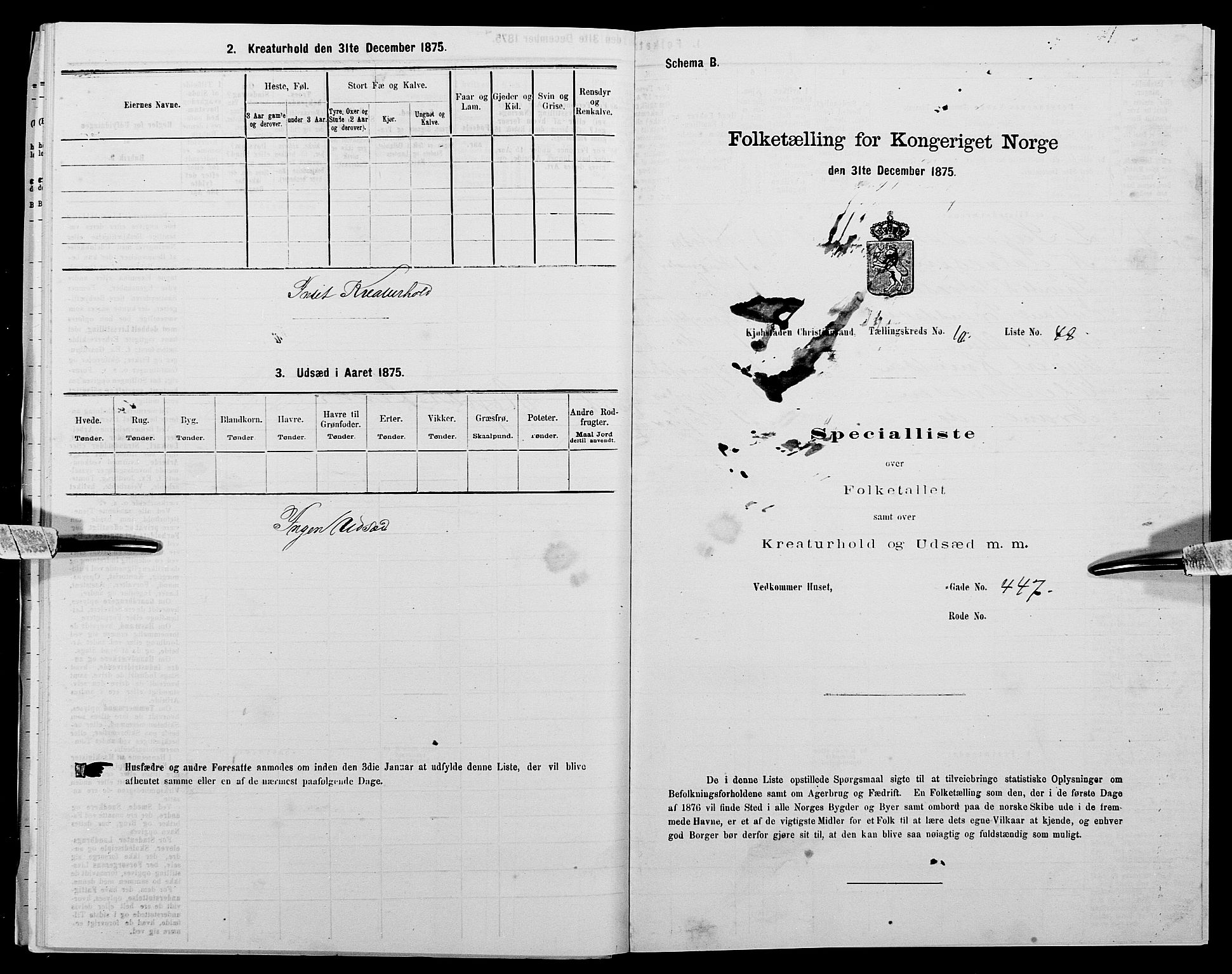 SAK, 1875 census for 1001P Kristiansand, 1875, p. 1814