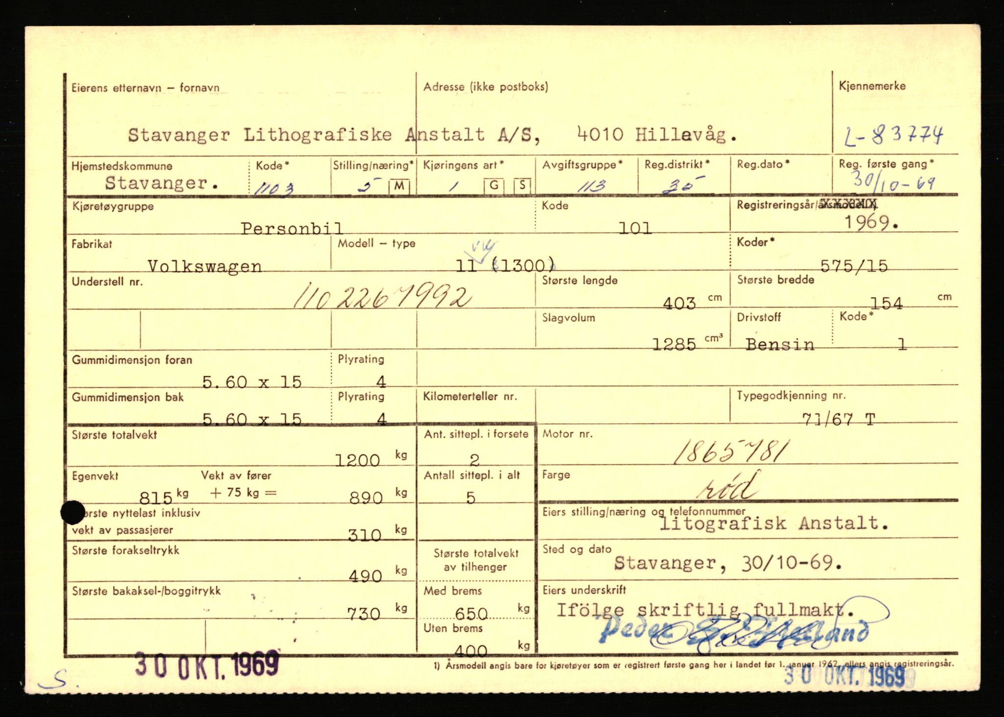 Stavanger trafikkstasjon, SAST/A-101942/0/F/L0072: L-82200 - L-84099, 1930-1971, p. 1827