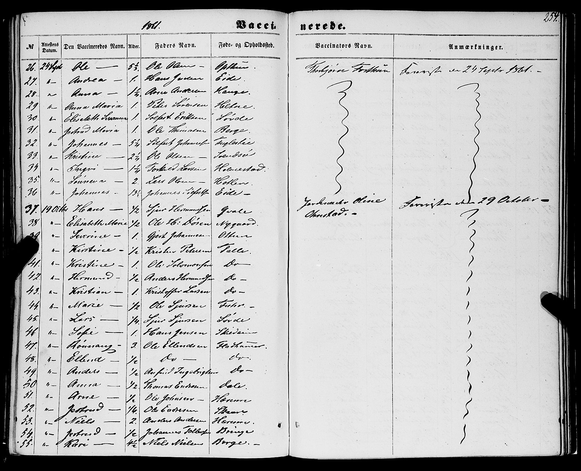 Luster sokneprestembete, SAB/A-81101/H/Haa/Haaa/L0008: Parish register (official) no. A 8, 1860-1870, p. 254