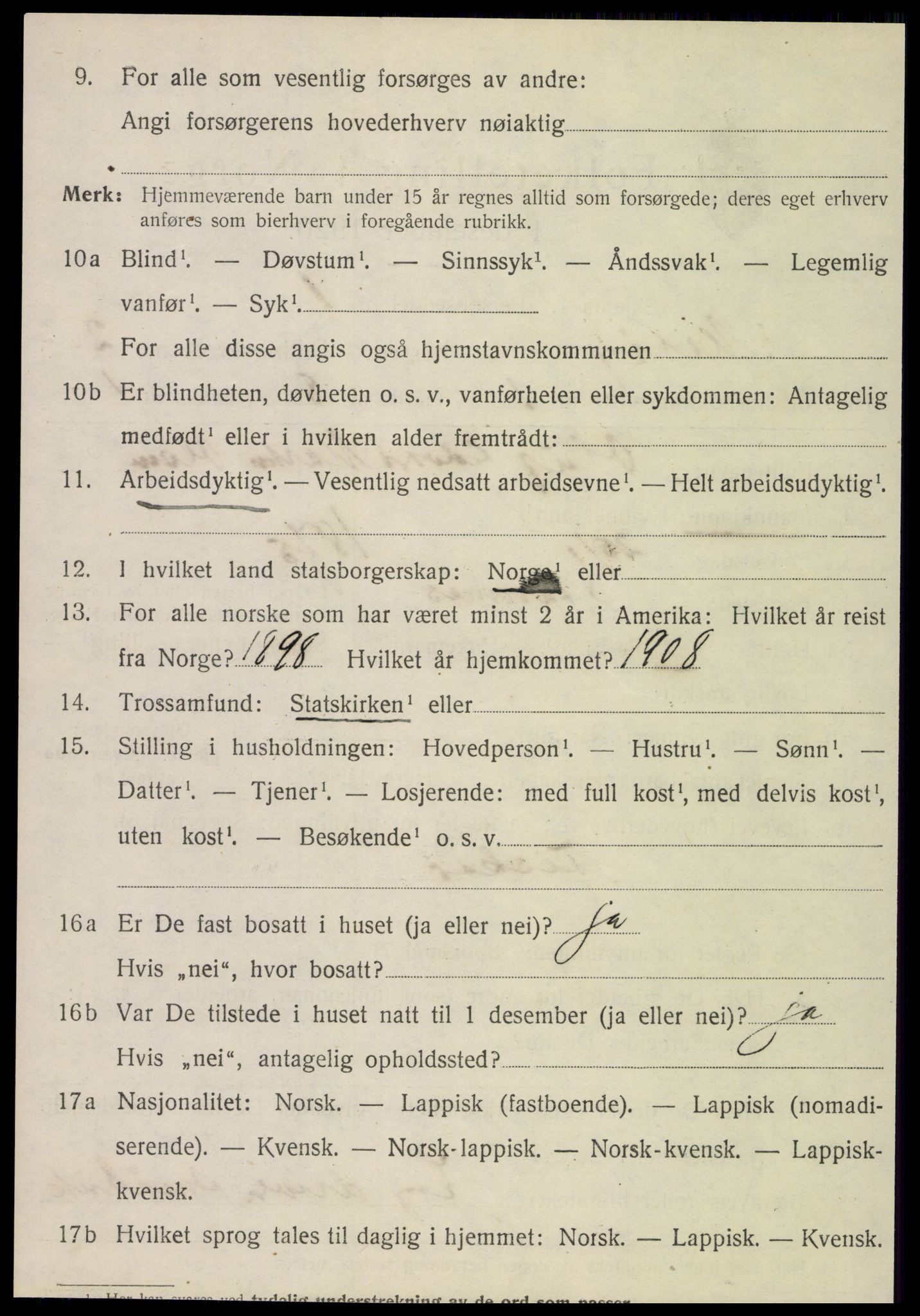 SAT, 1920 census for Meløy, 1920, p. 2128