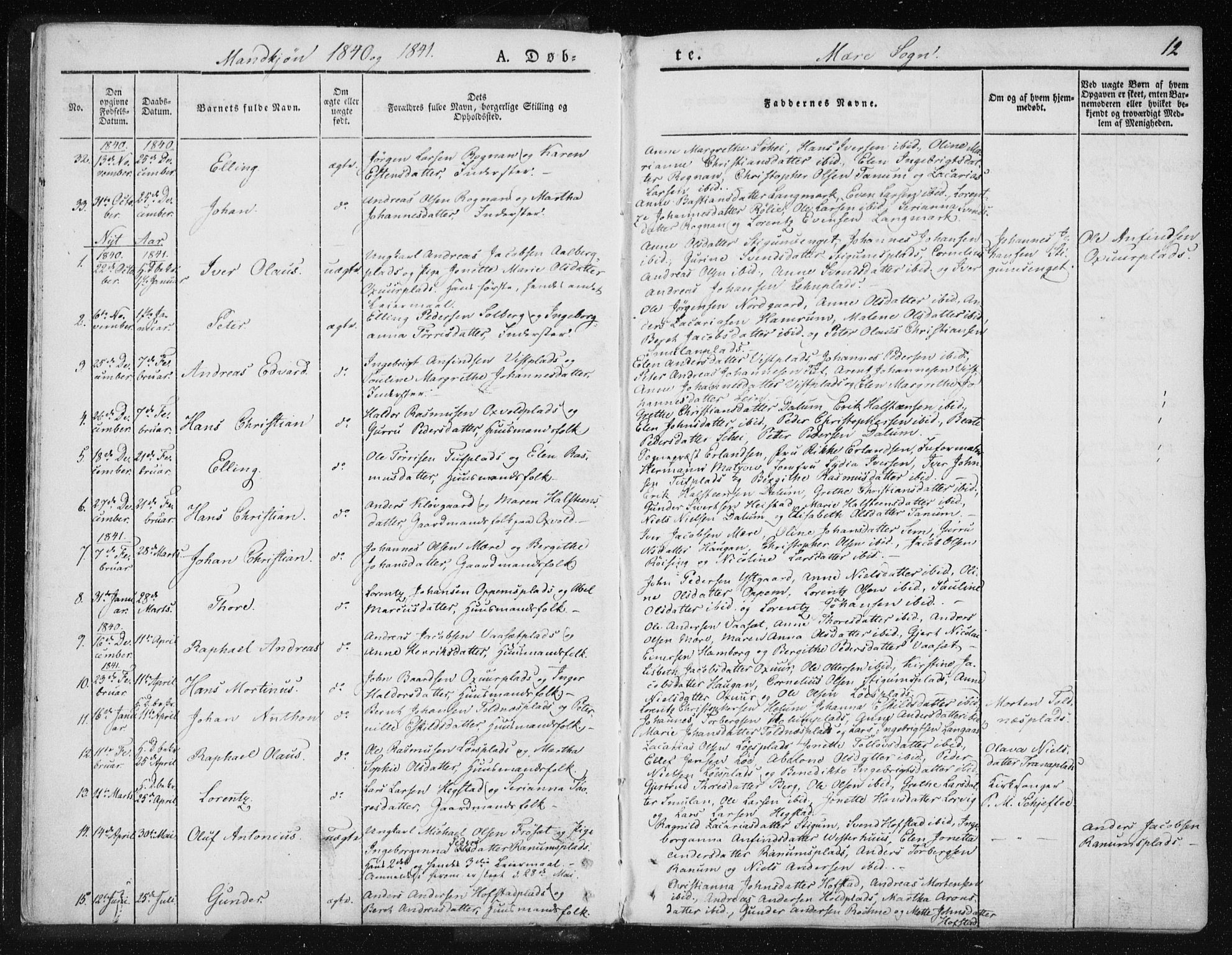 Ministerialprotokoller, klokkerbøker og fødselsregistre - Nord-Trøndelag, SAT/A-1458/735/L0339: Parish register (official) no. 735A06 /1, 1836-1848, p. 12
