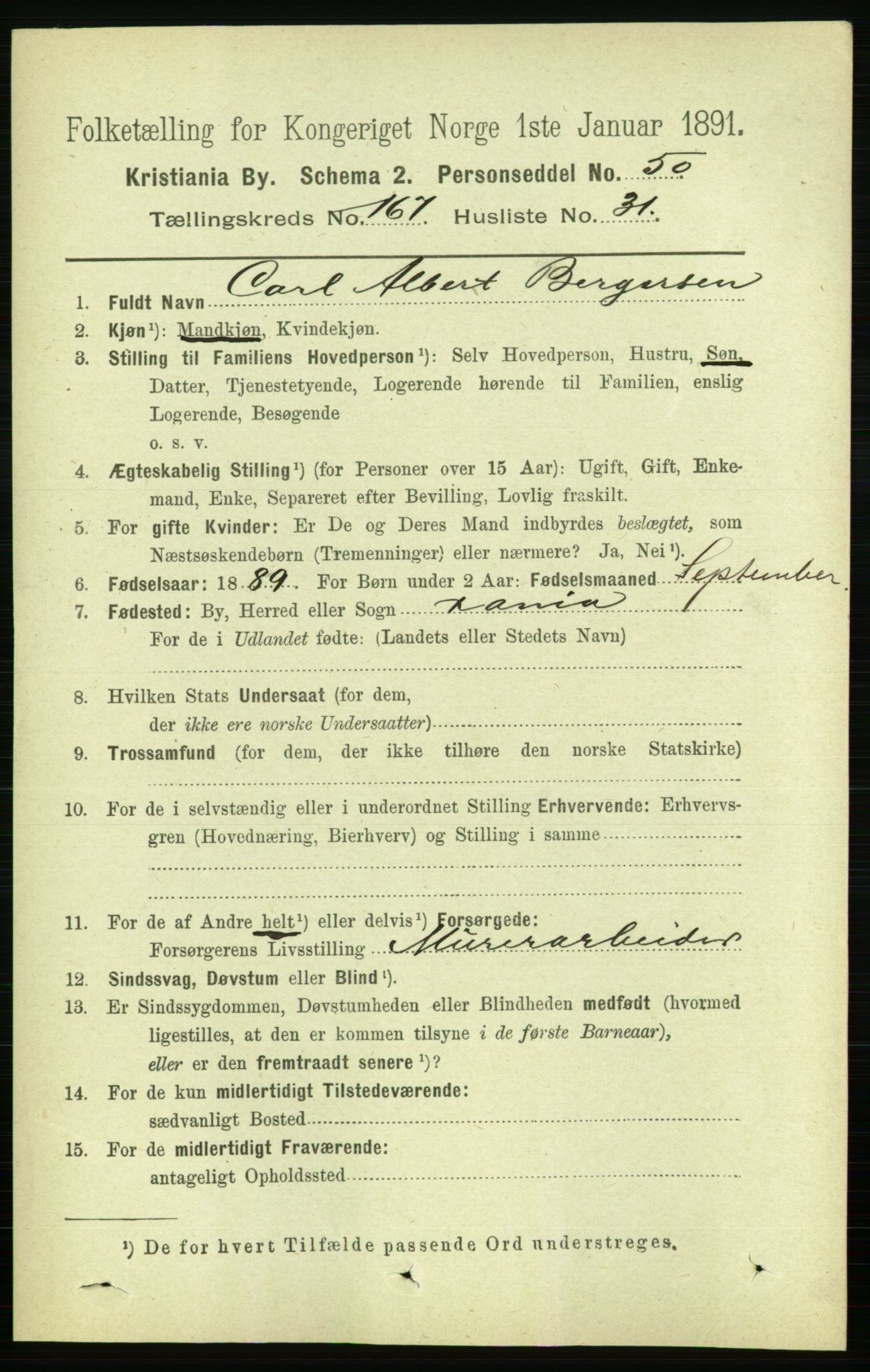 RA, 1891 census for 0301 Kristiania, 1891, p. 97957