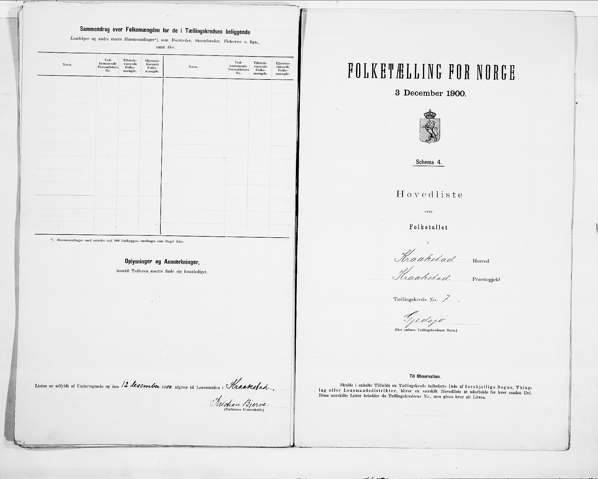 SAO, 1900 census for Kråkstad, 1900, p. 16