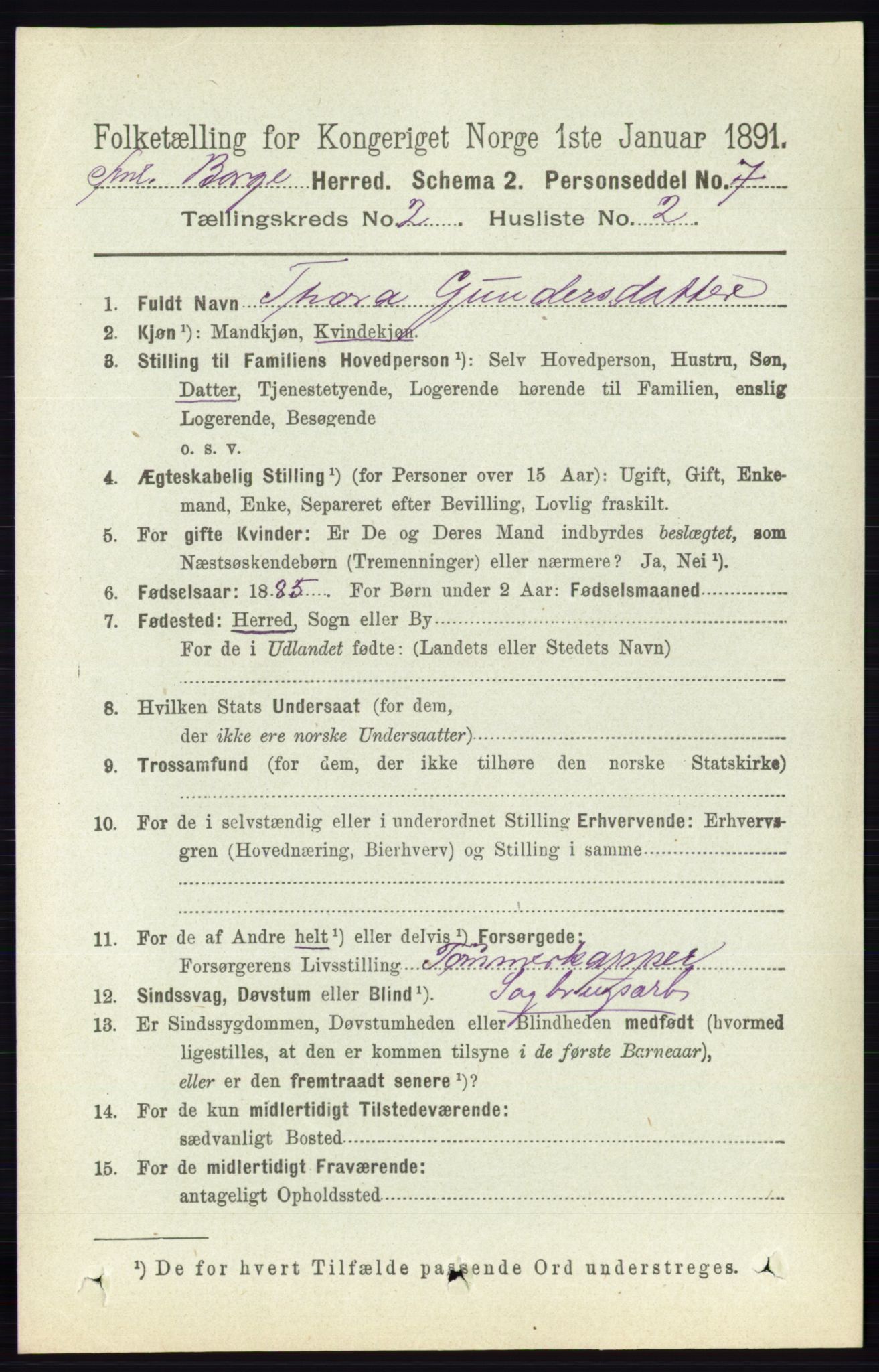 RA, 1891 census for 0113 Borge, 1891, p. 839