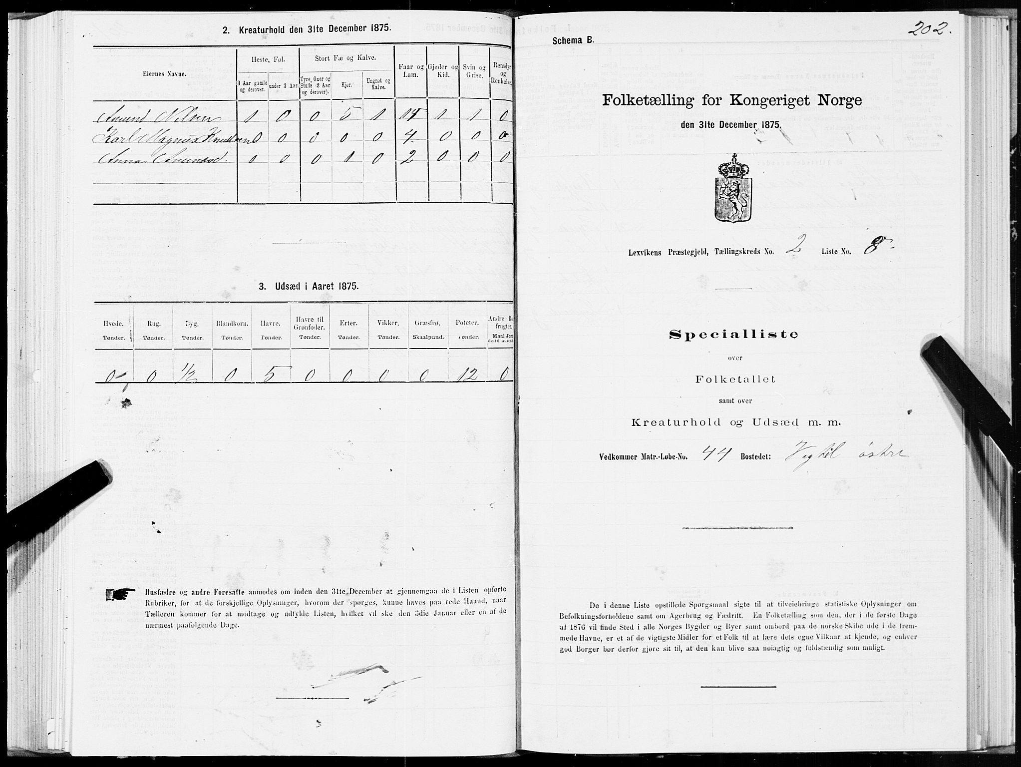 SAT, 1875 census for 1718P Leksvik, 1875, p. 1202