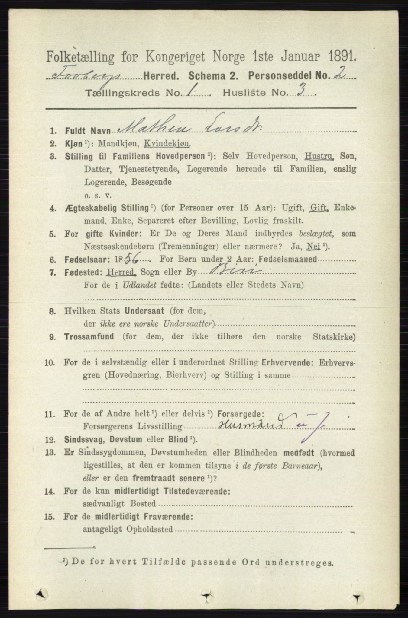 RA, 1891 census for 0524 Fåberg, 1891, p. 129