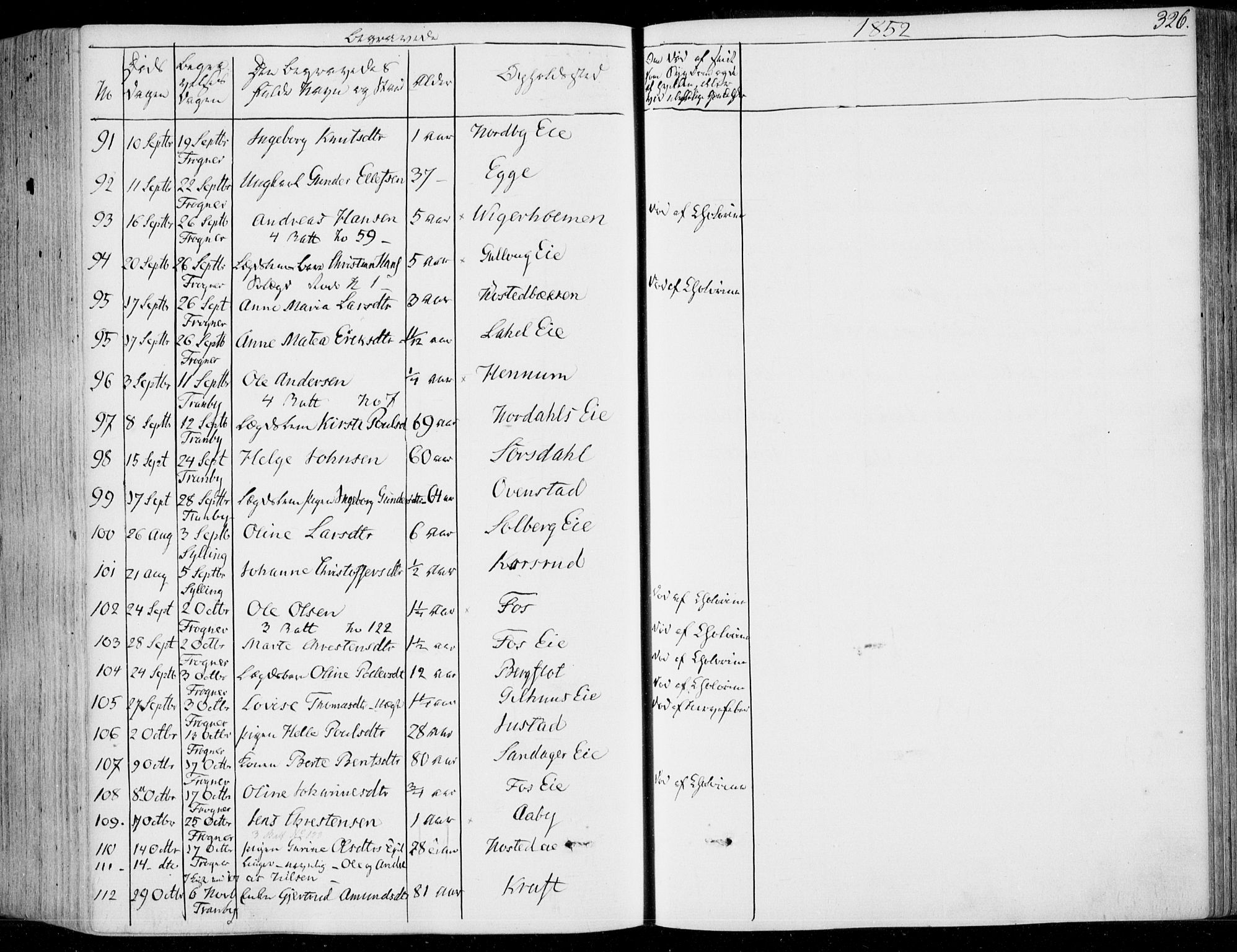 Lier kirkebøker, AV/SAKO-A-230/F/Fa/L0011: Parish register (official) no. I 11, 1843-1854, p. 326