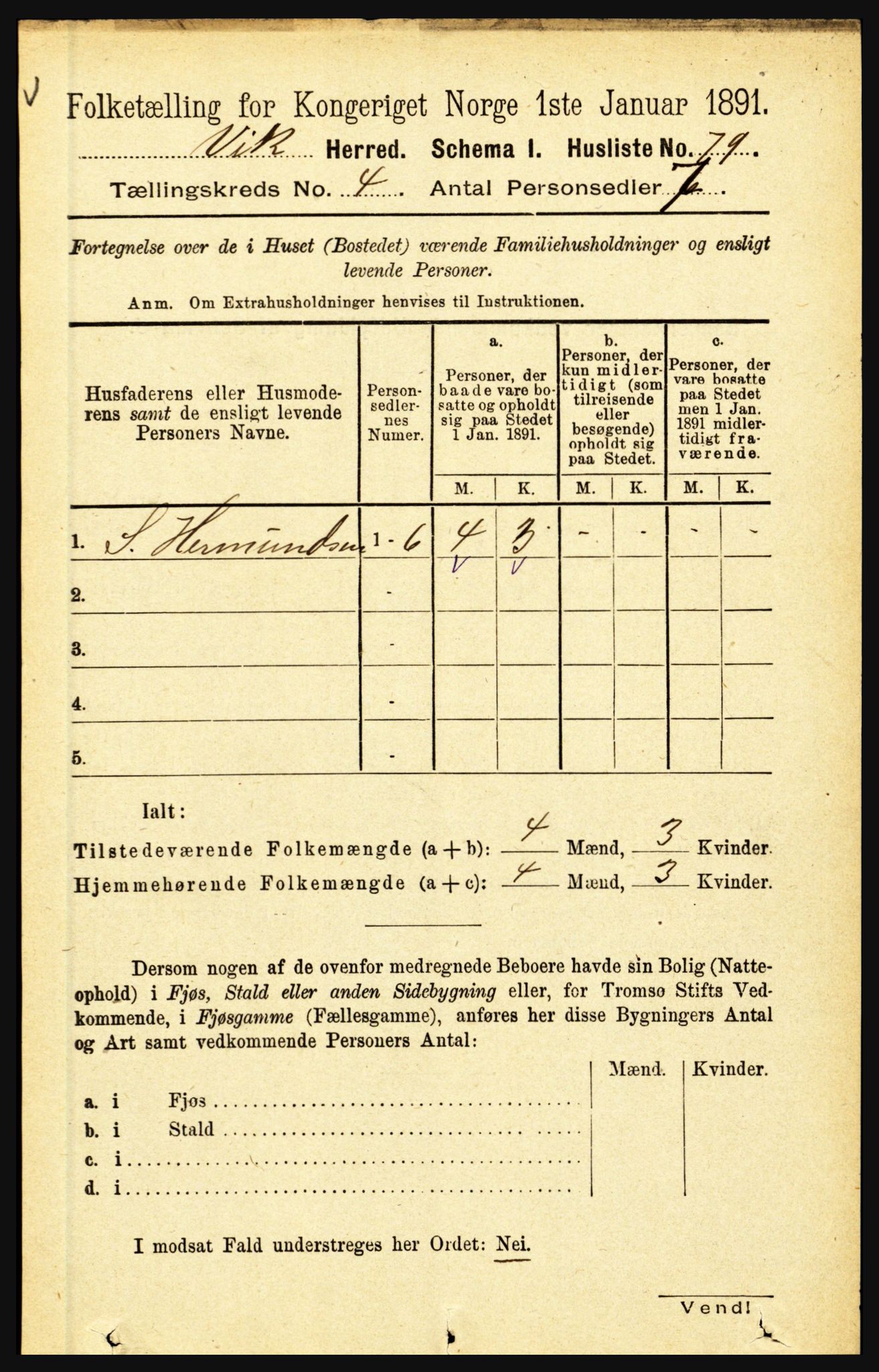 RA, 1891 census for 1417 Vik, 1891, p. 1791