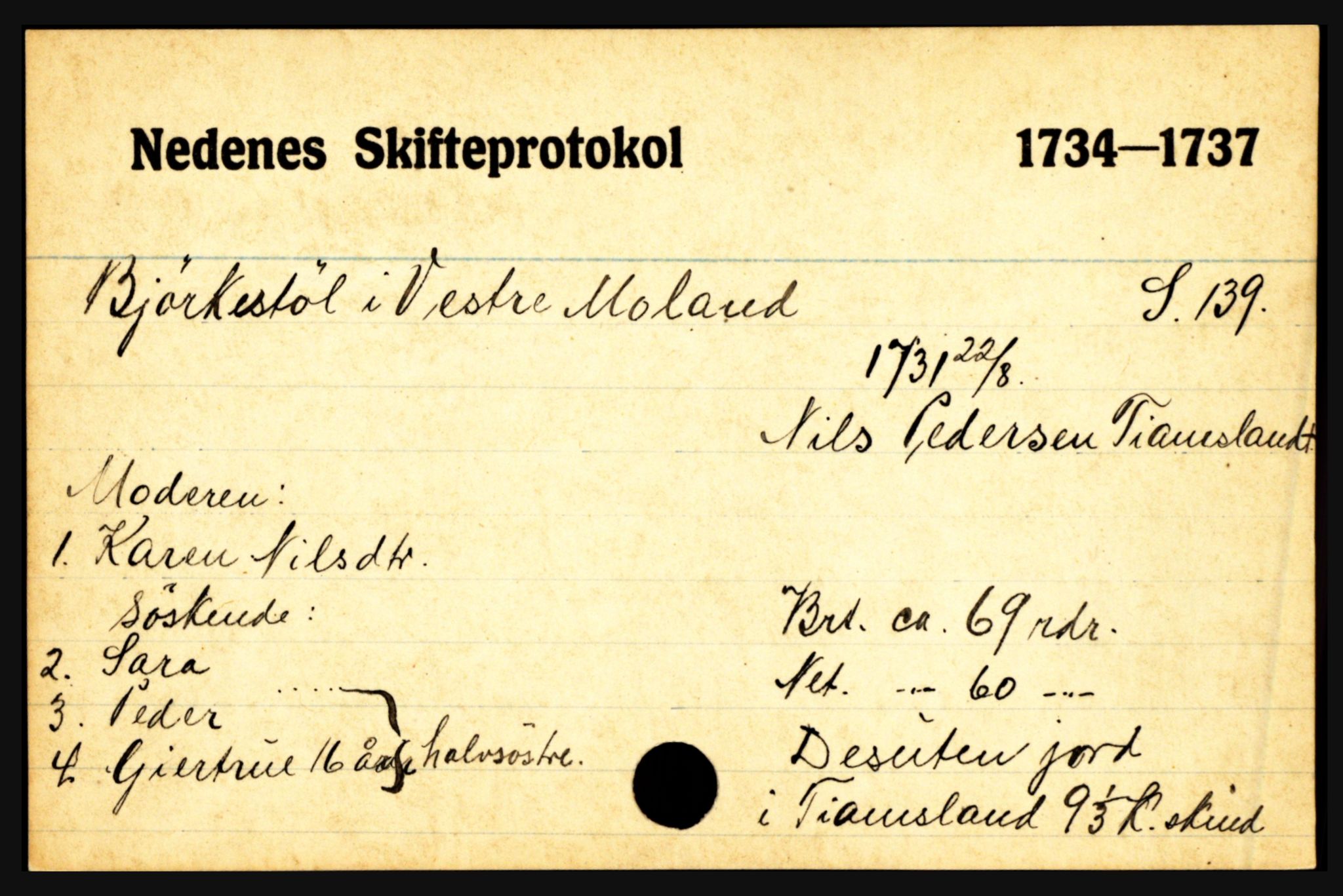 Nedenes sorenskriveri før 1824, AV/SAK-1221-0007/H, p. 2901