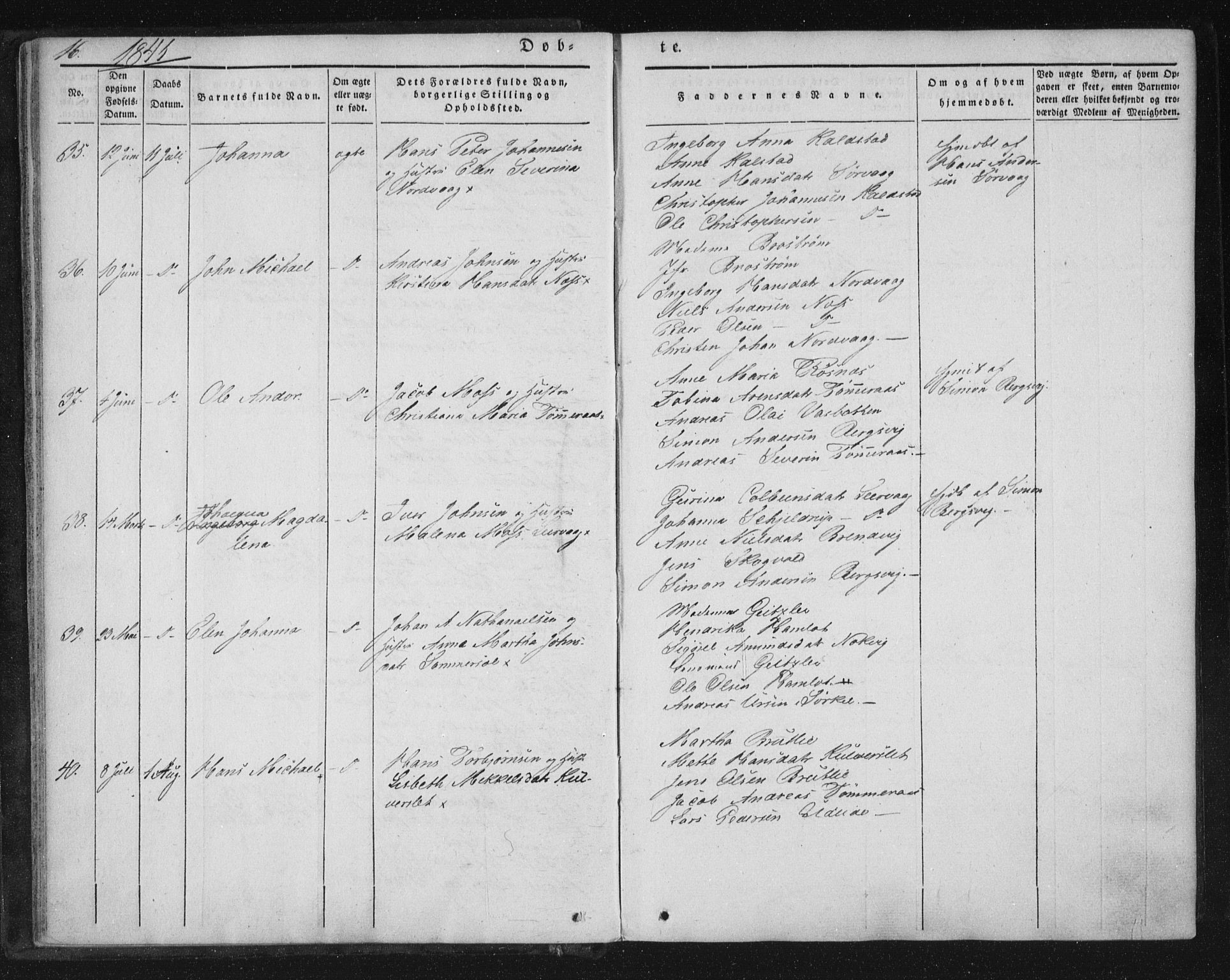 Ministerialprotokoller, klokkerbøker og fødselsregistre - Nordland, AV/SAT-A-1459/859/L0843: Parish register (official) no. 859A03, 1840-1848, p. 16