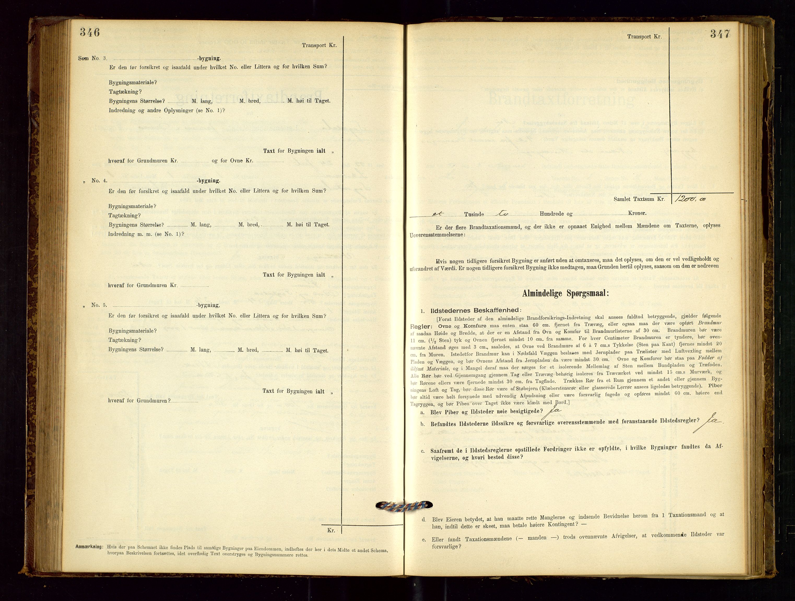 Sokndal lensmannskontor, AV/SAST-A-100417/Gob/L0001: "Brandtaxt-Protokol", 1895-1902, p. 346-347